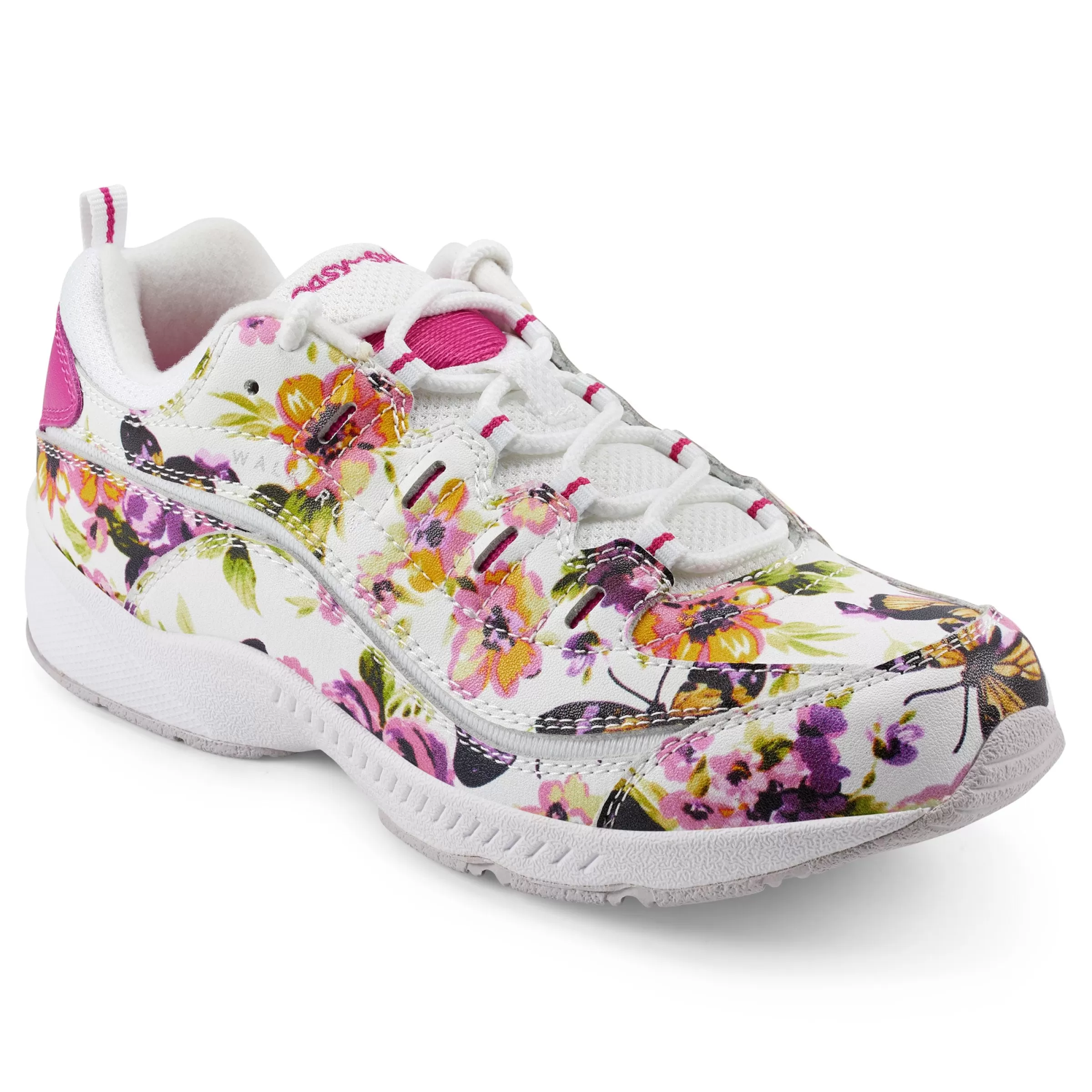 Romy & Friends | Romy Walking Shoes-Easy Spirit Romy Leather Walking Shoes Floral Butterfly Print