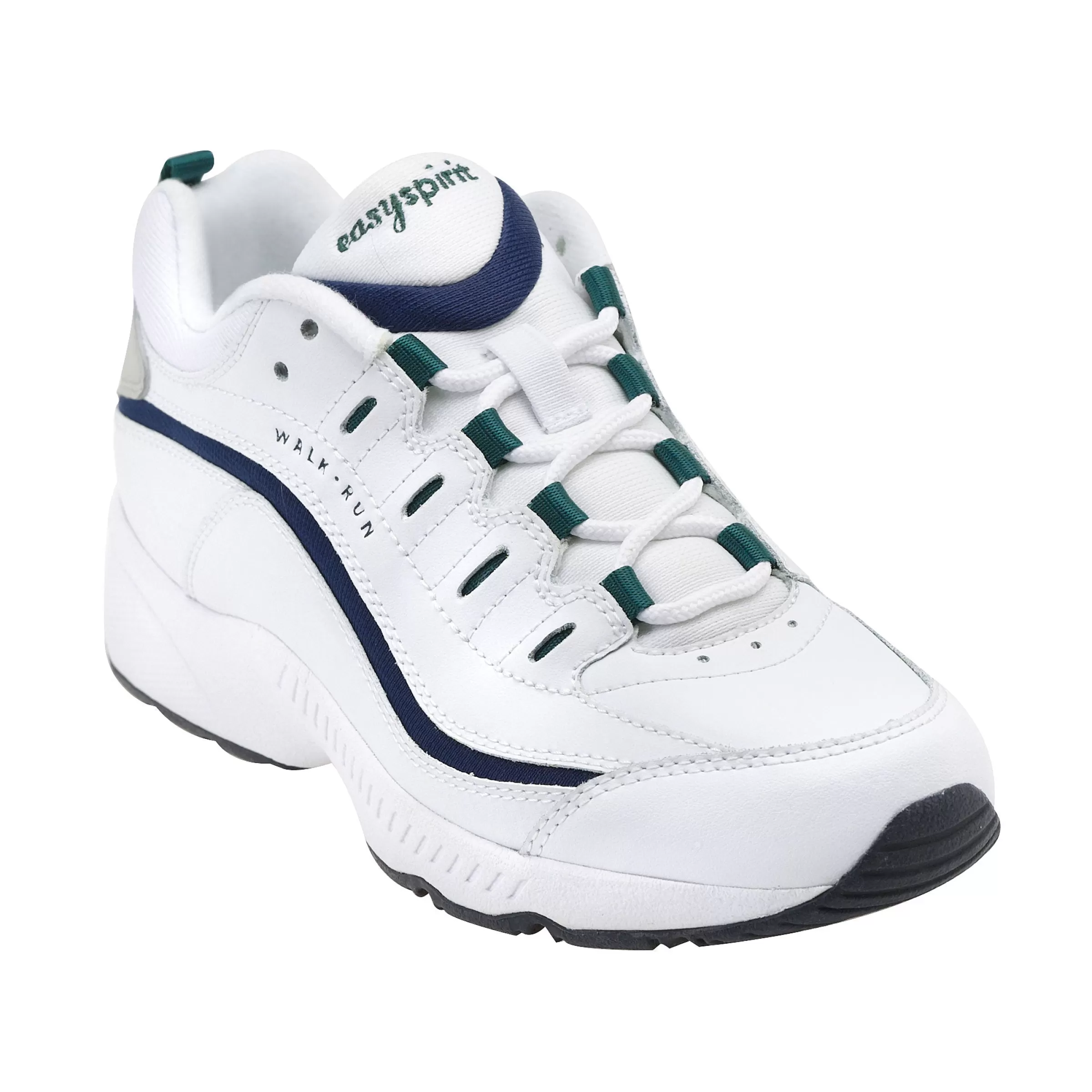 Romy & Friends | Romy Walking Shoes-Easy Spirit Romy Leather Walking Shoes White/Navy Leather