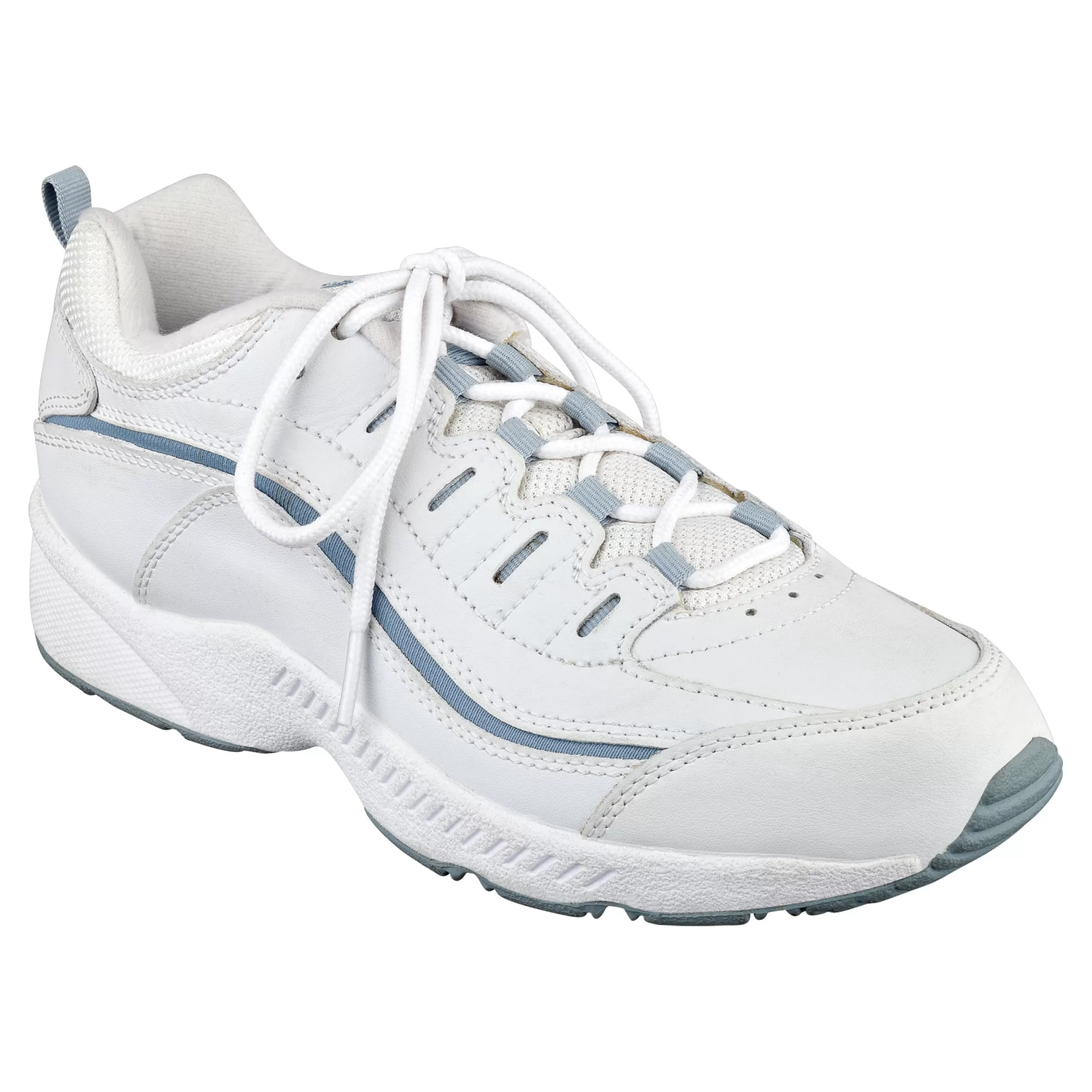 Romy Walking Shoes | Romy-Easy Spirit Romy Leather Walking Shoes White/Grey Leather