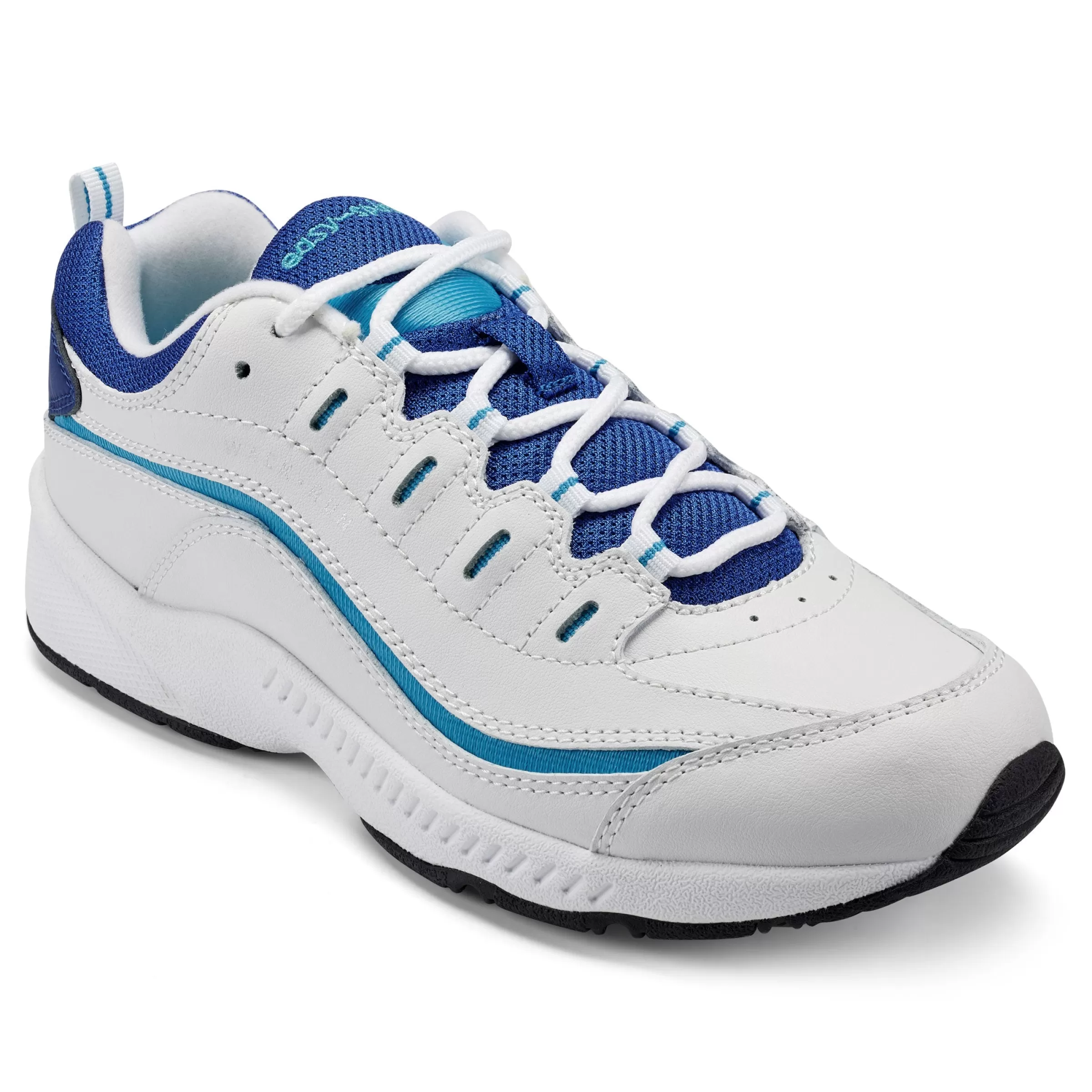 Romy & Friends | Romy Walking Shoes-Easy Spirit Romy Walking Shoes White Blue Multi Leather