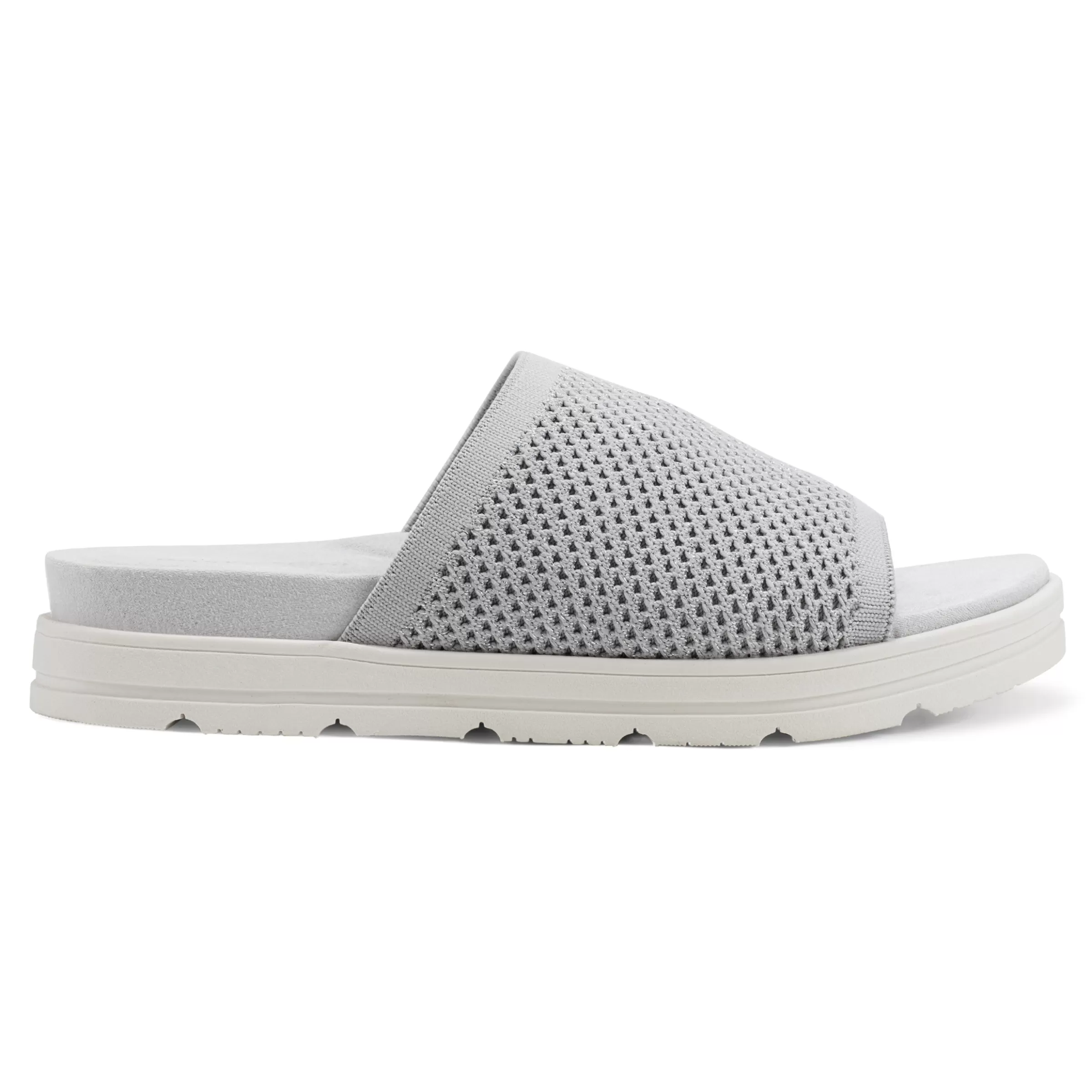 Casual | Flats-Easy Spirit Siena Flat Slide Sandals Light Grey