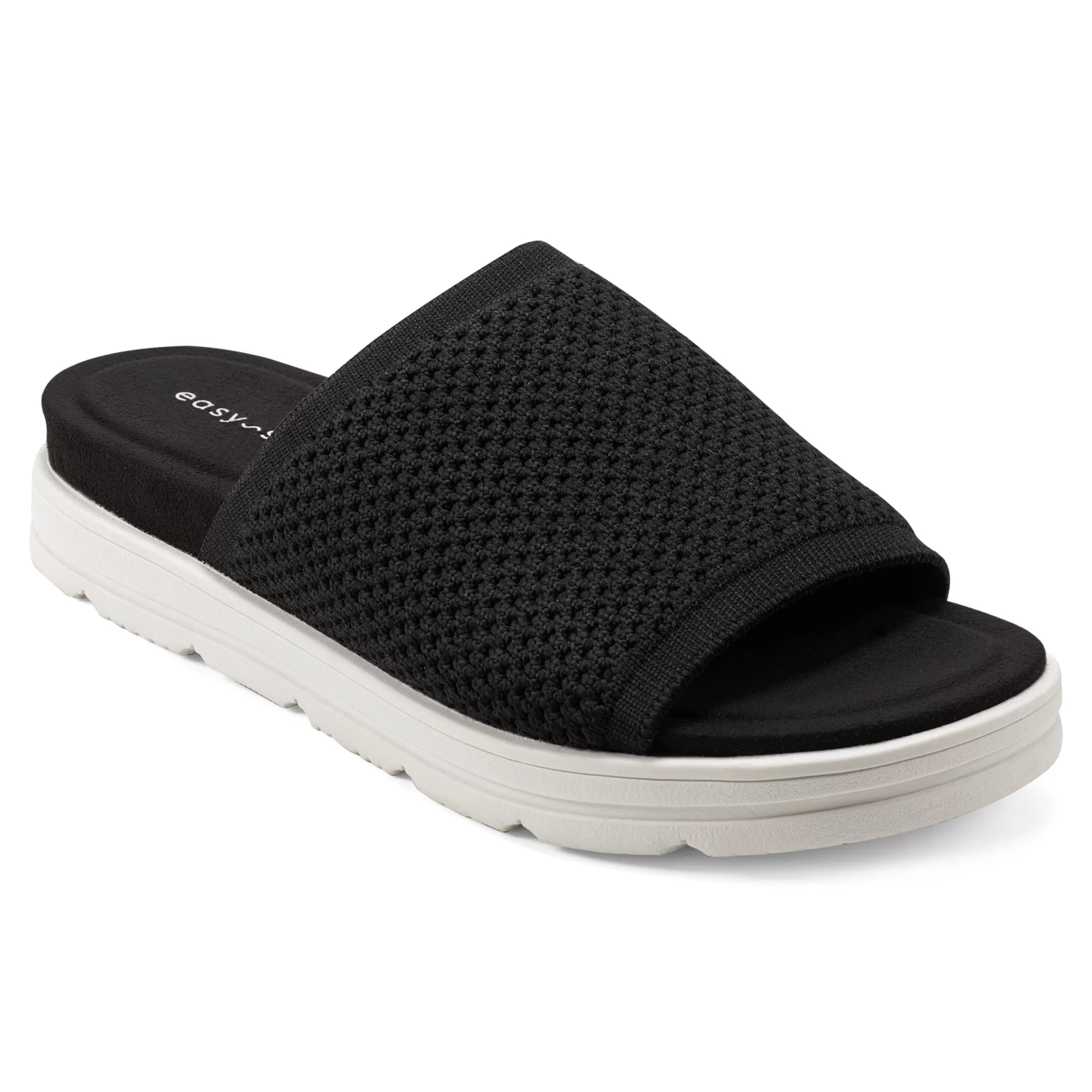 Casual | Flats-Easy Spirit Siena Flat Slide Sandals Black