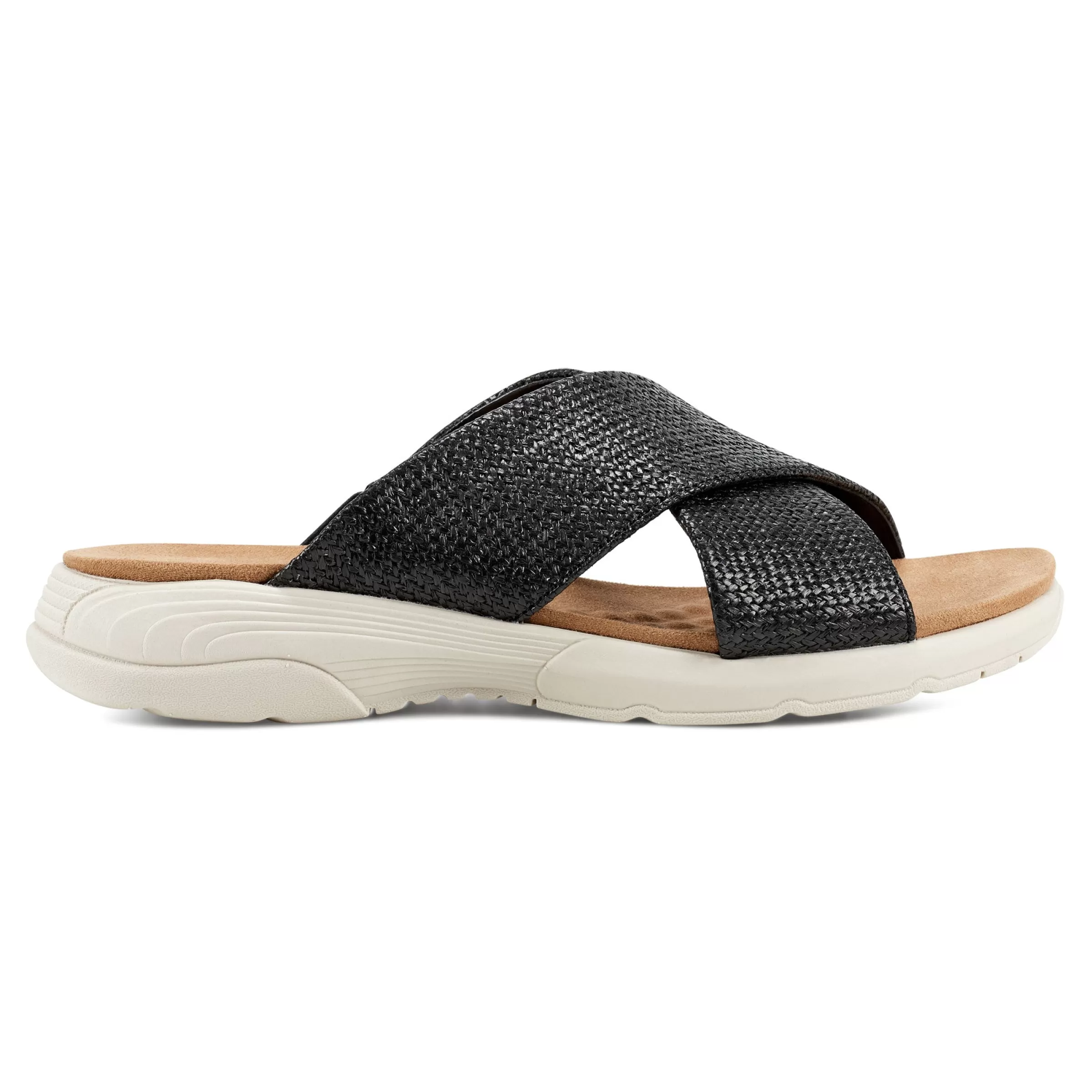 Traciee | Casual-Easy Spirit Taite Slip On Sandals Black Raffia