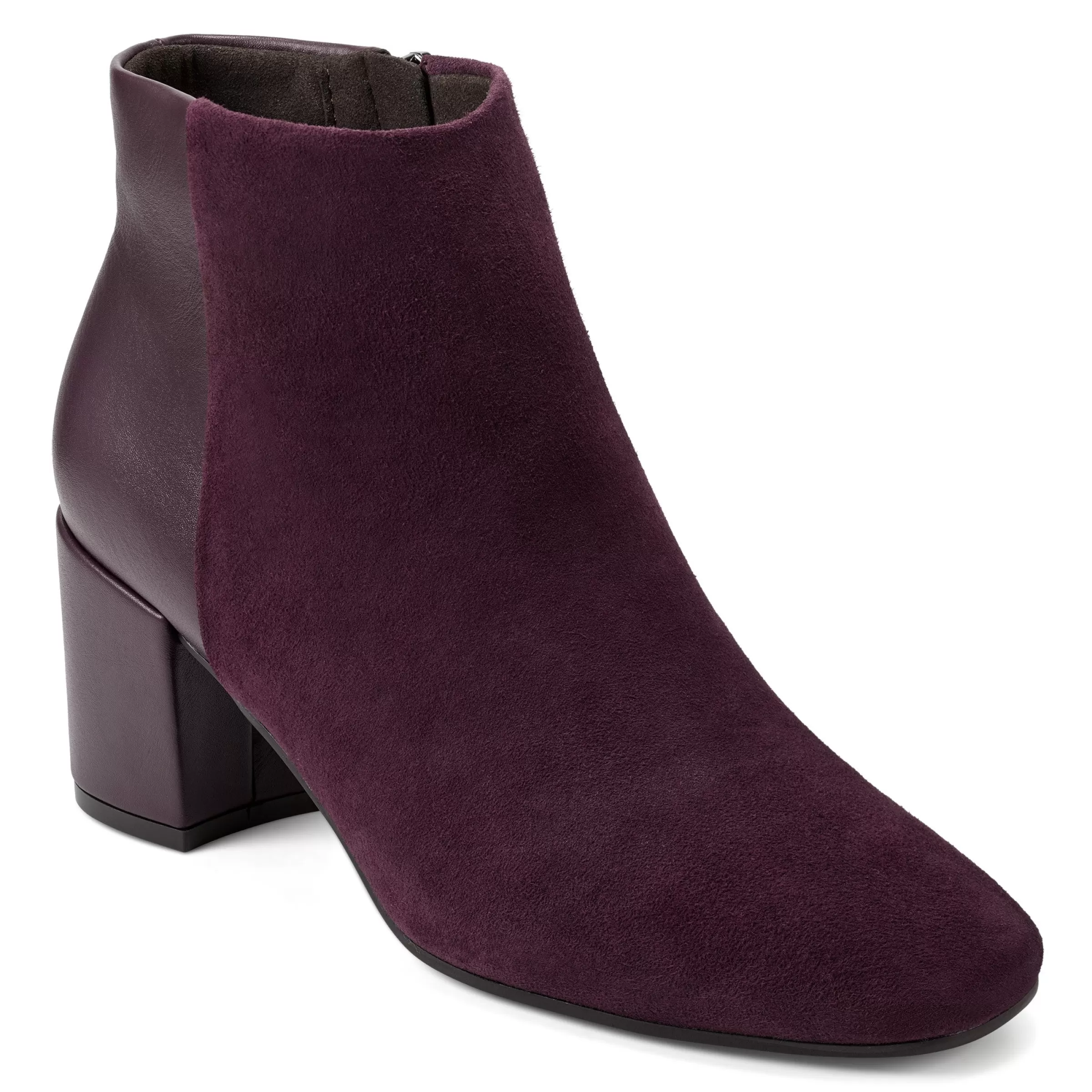 eFlex | eFlex-Easy Spirit Tamara Heeled Booties Dark Purple Suede