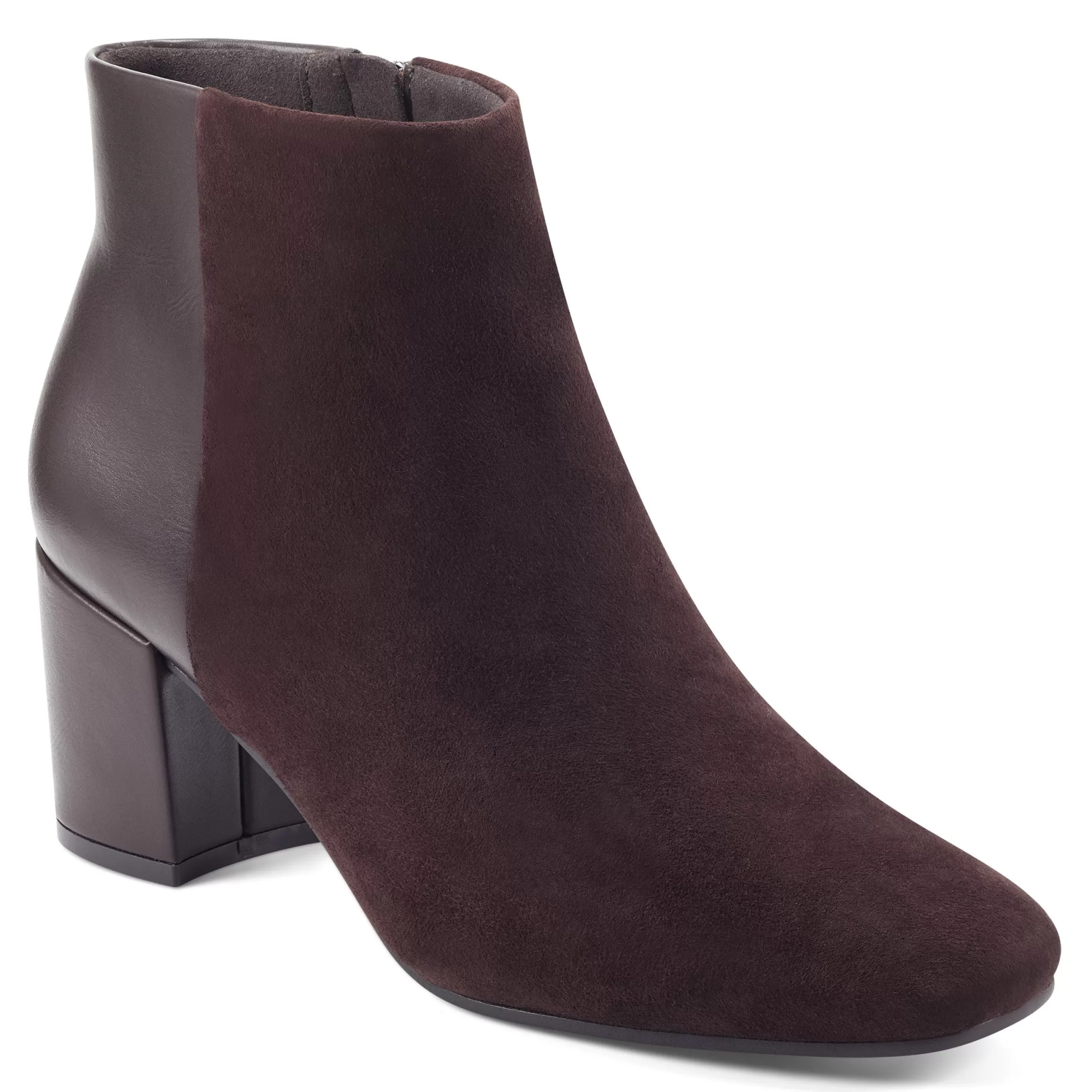 eFlex | eFlex-Easy Spirit Tamara Heeled Booties Dark Brown Suede