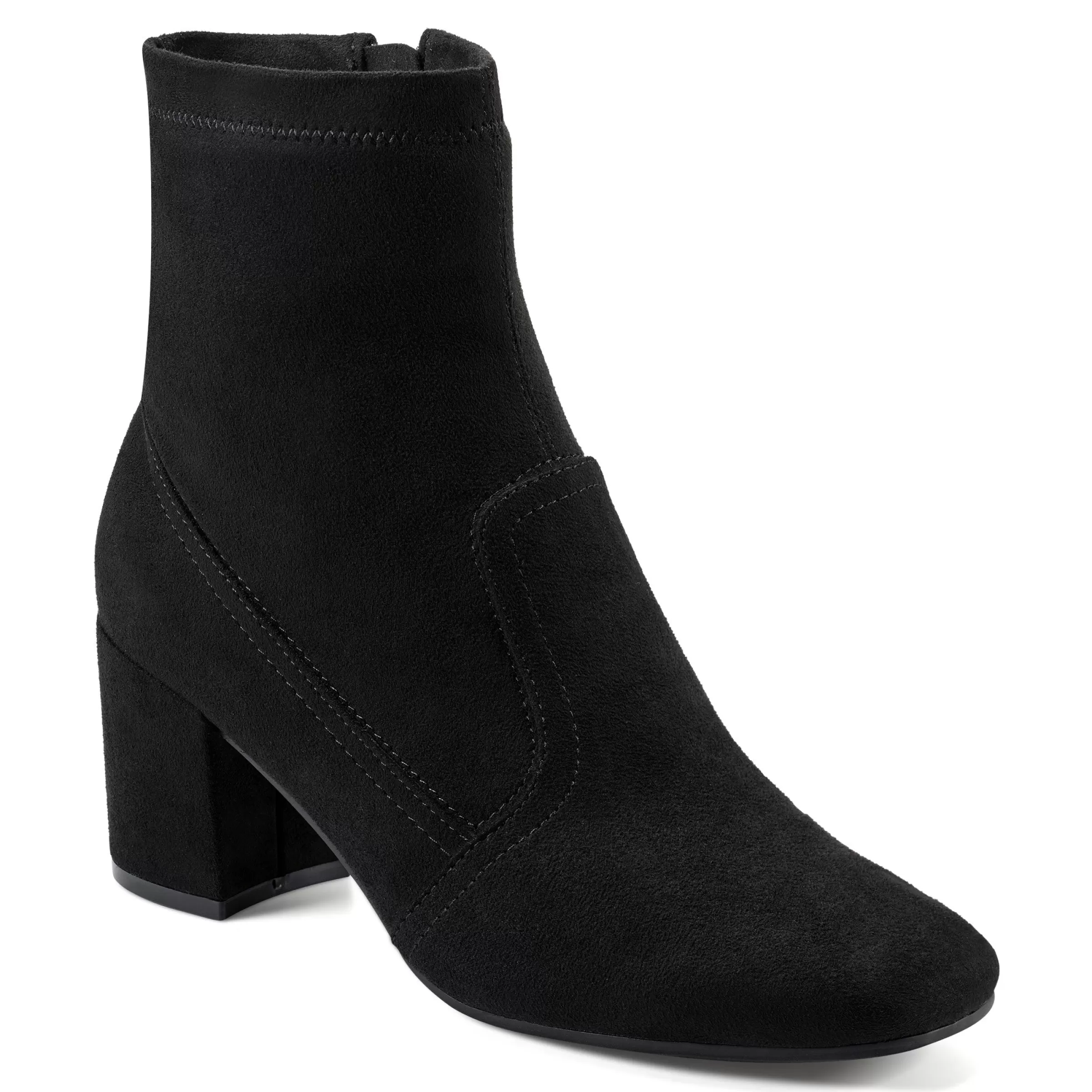 eFlex | eFlex-Easy Spirit Tami Heeled Booties Black Suede