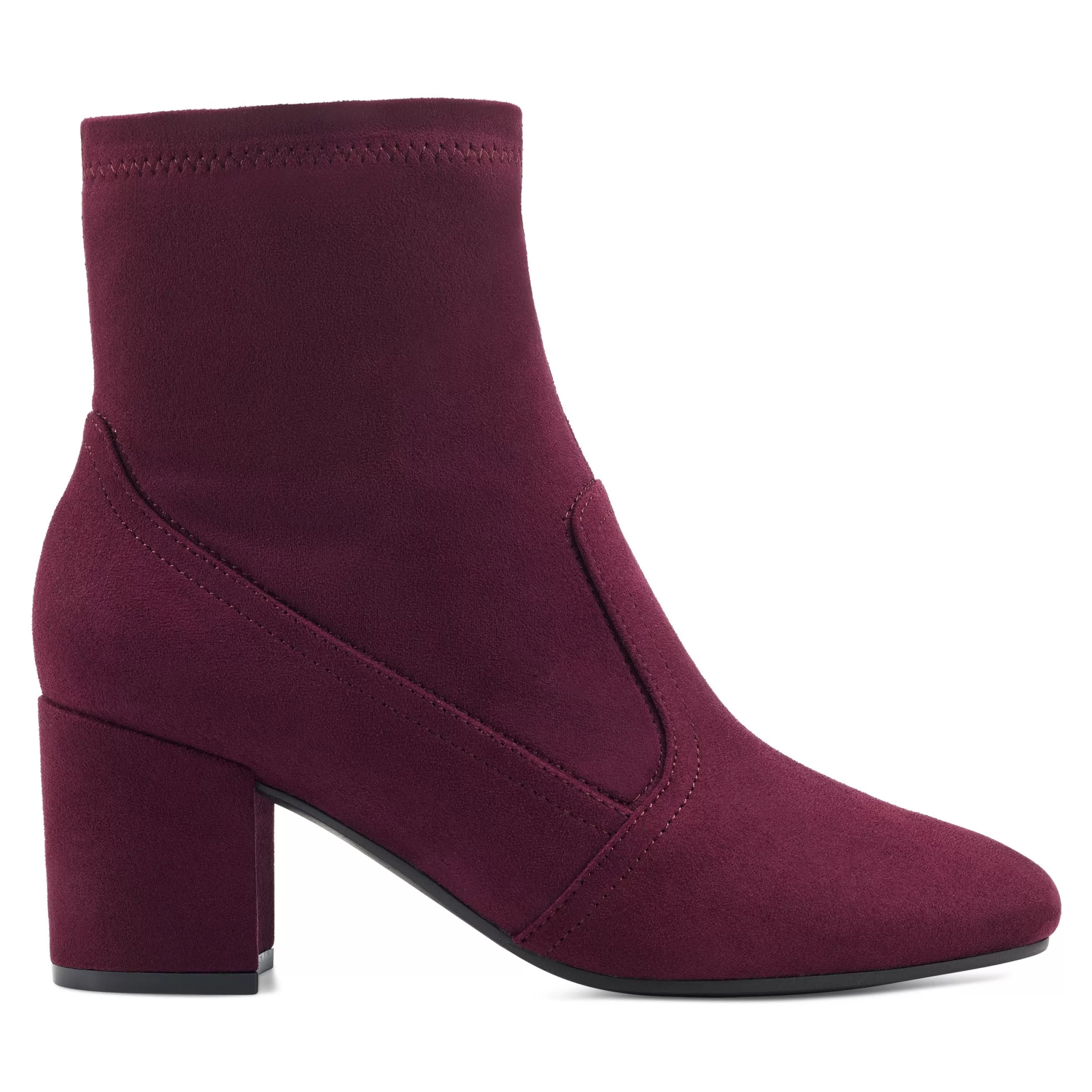 eFlex | eFlex-Easy Spirit Tami Heeled Booties Wine Suede