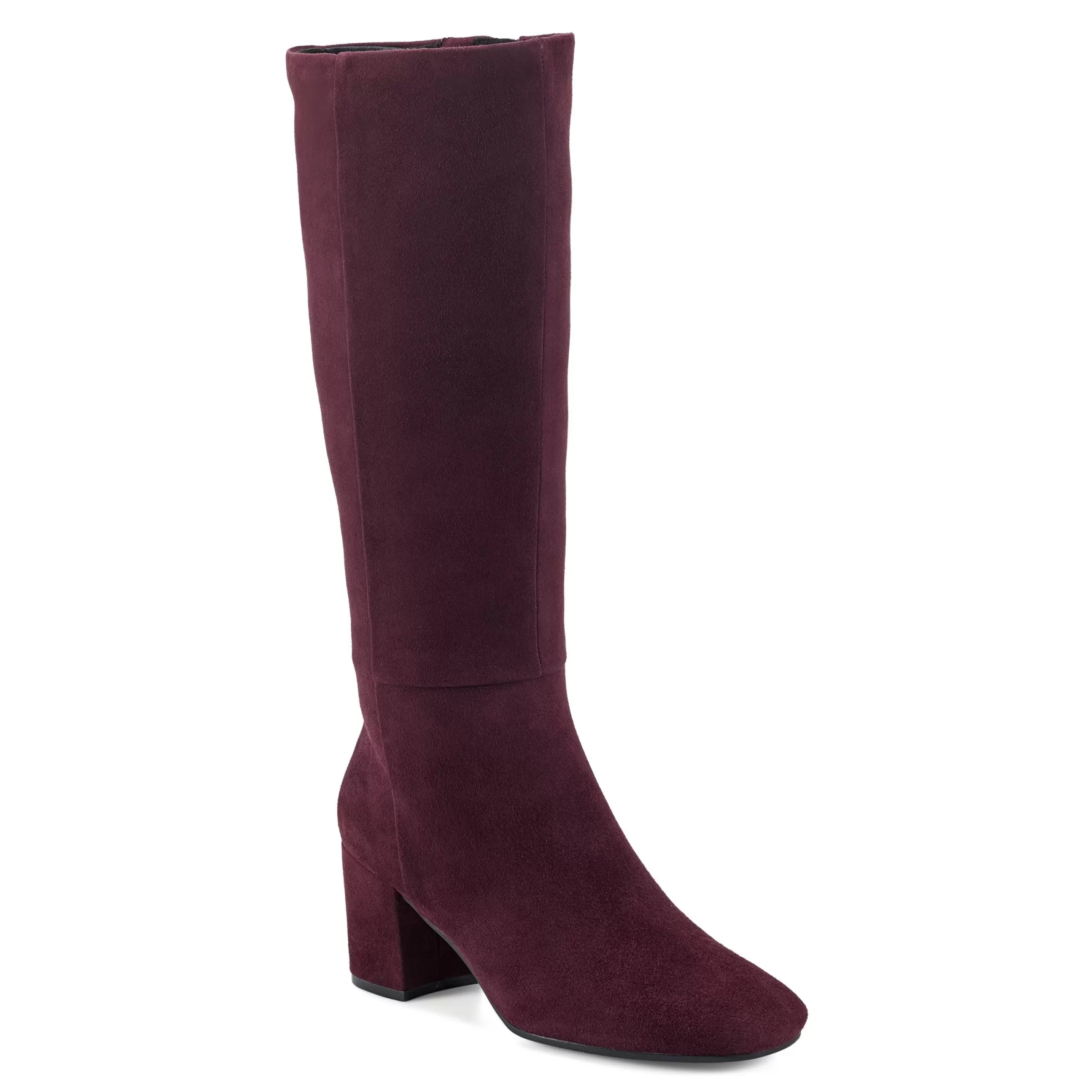 eFlex | eFlex-Easy Spirit Tony Heeled Boots Burgundy Suede