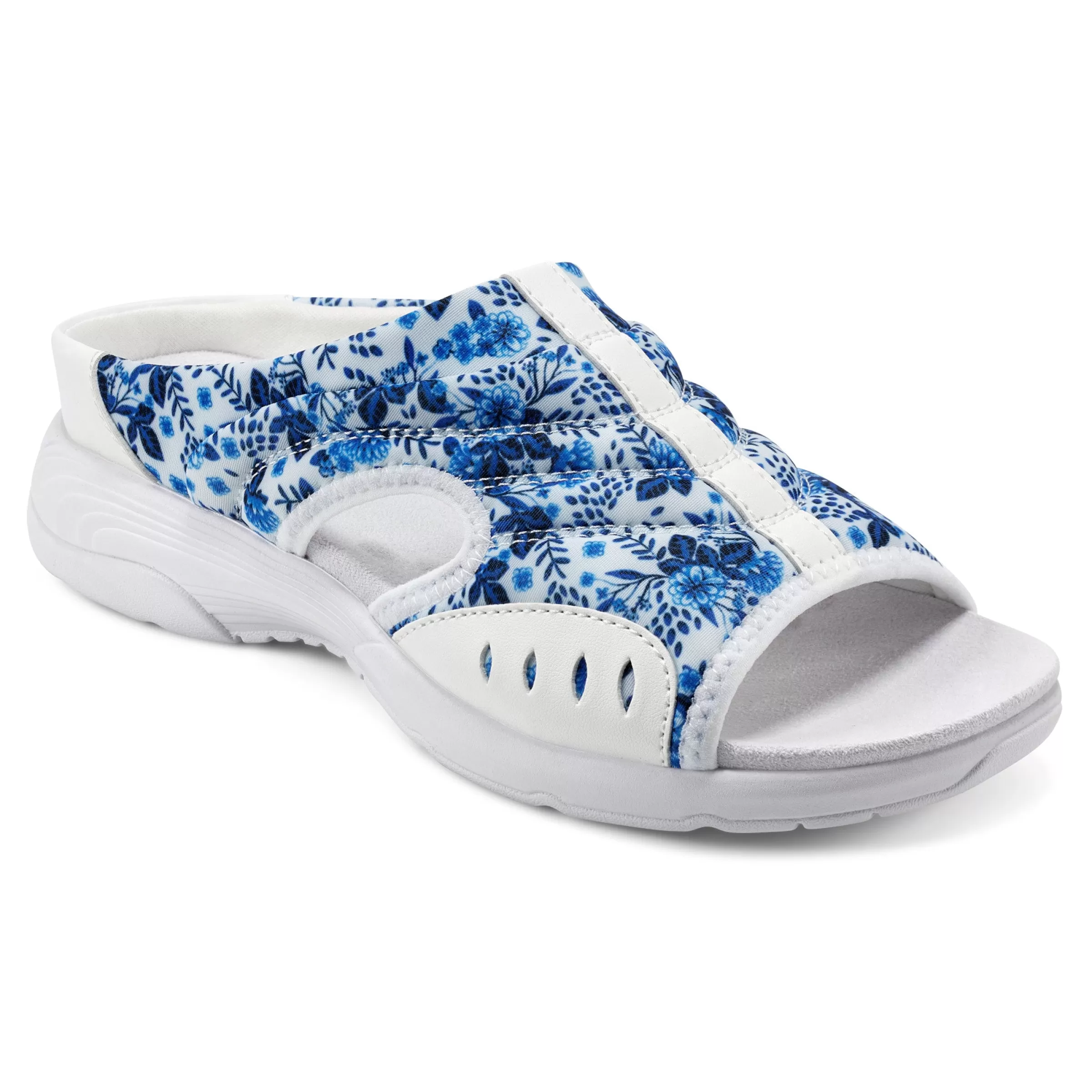 Traciee | Casual-Easy Spirit Traciee Slip On Sandals White/Blue Floral