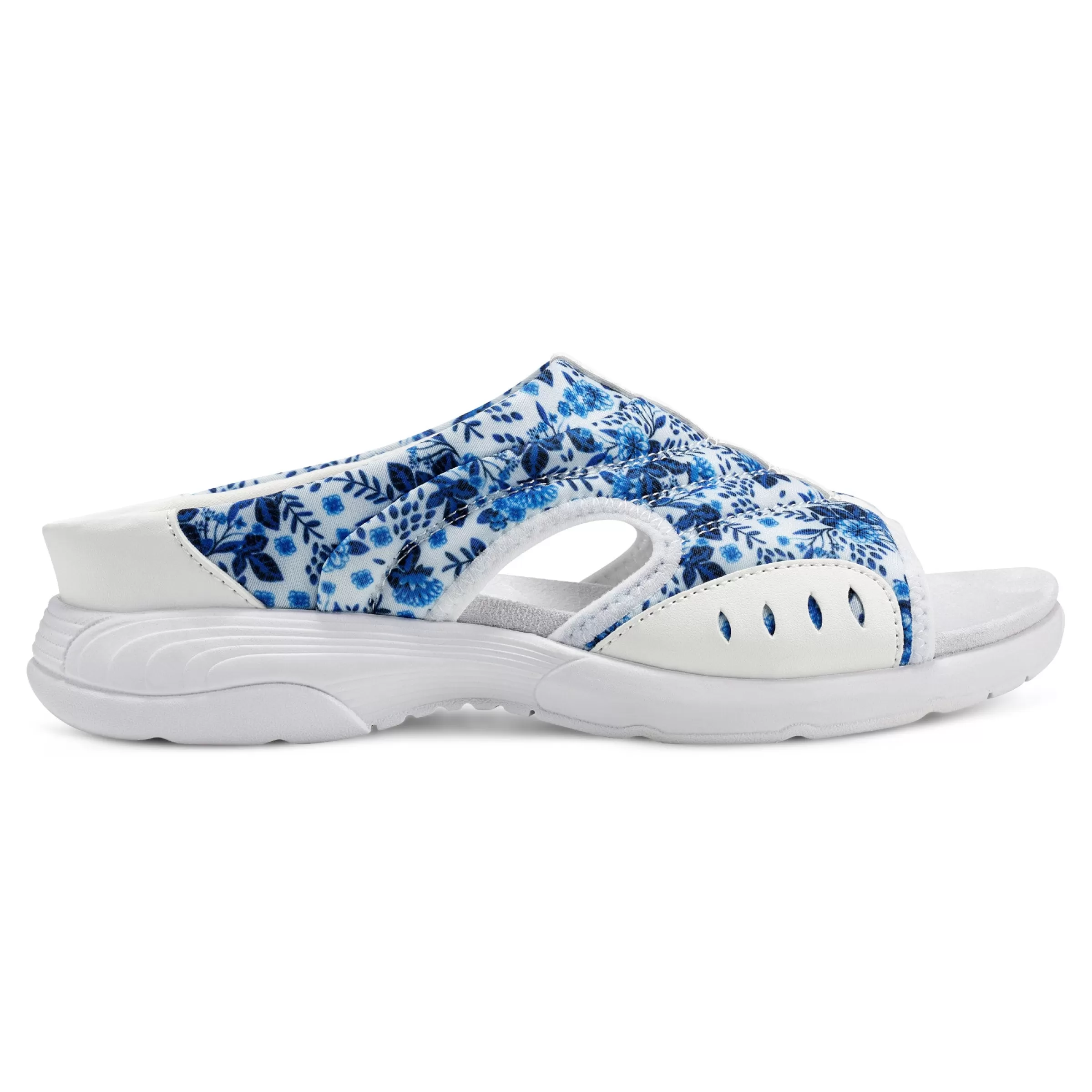 Traciee | Casual-Easy Spirit Traciee Slip On Sandals White/Blue Floral