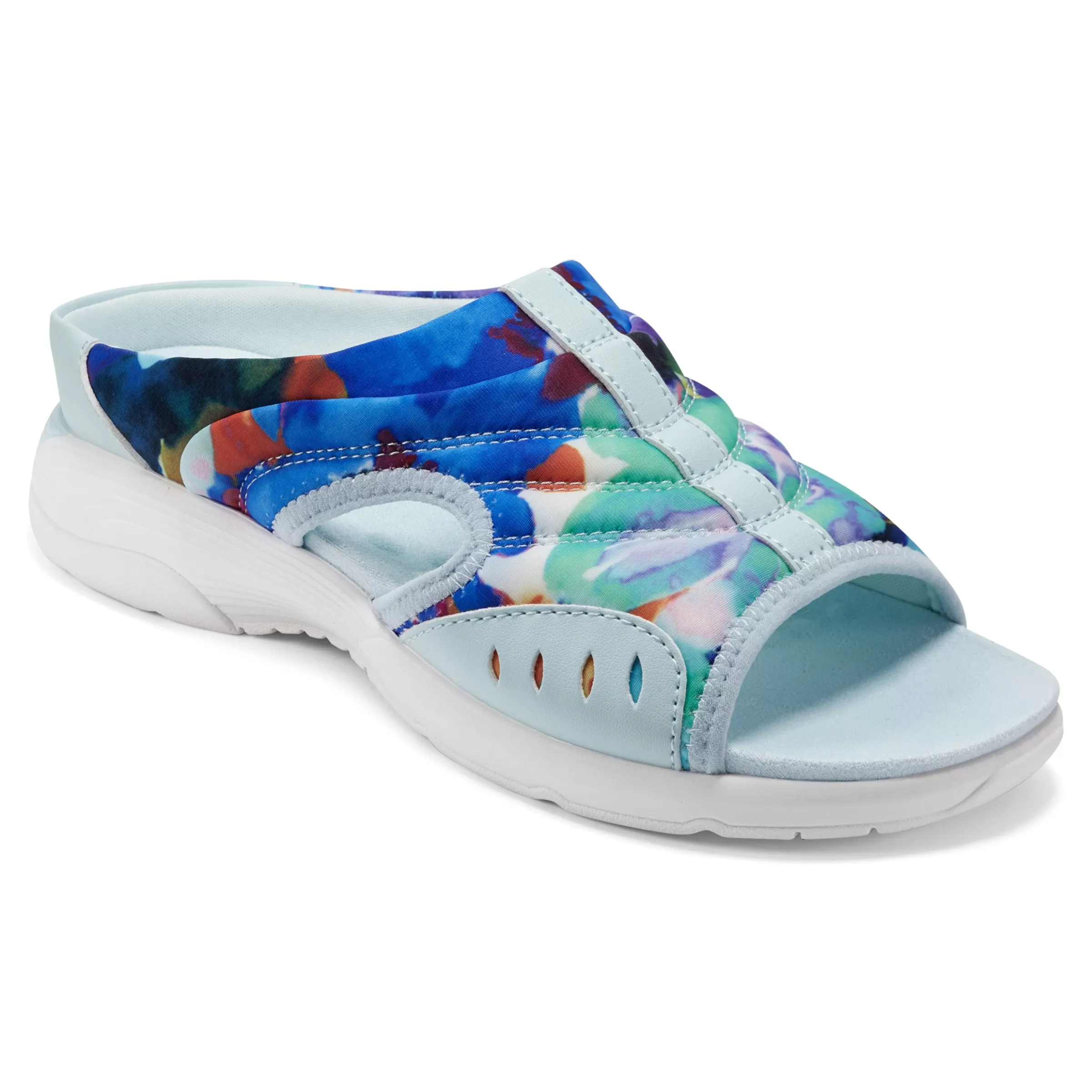 Traciee | Casual-Easy Spirit Traciee Slip On Sandals Blue Multi Tropical Print