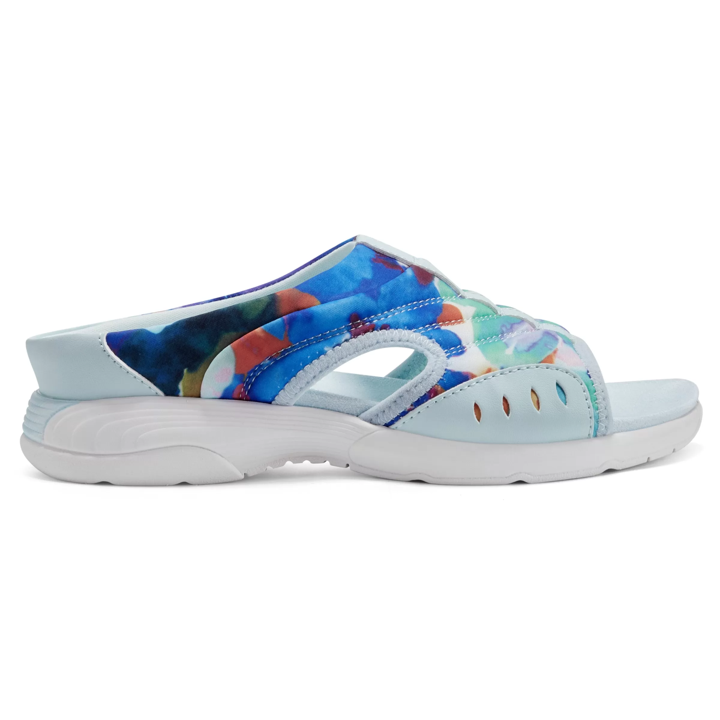 Traciee | Casual-Easy Spirit Traciee Slip On Sandals Blue Multi Tropical Print