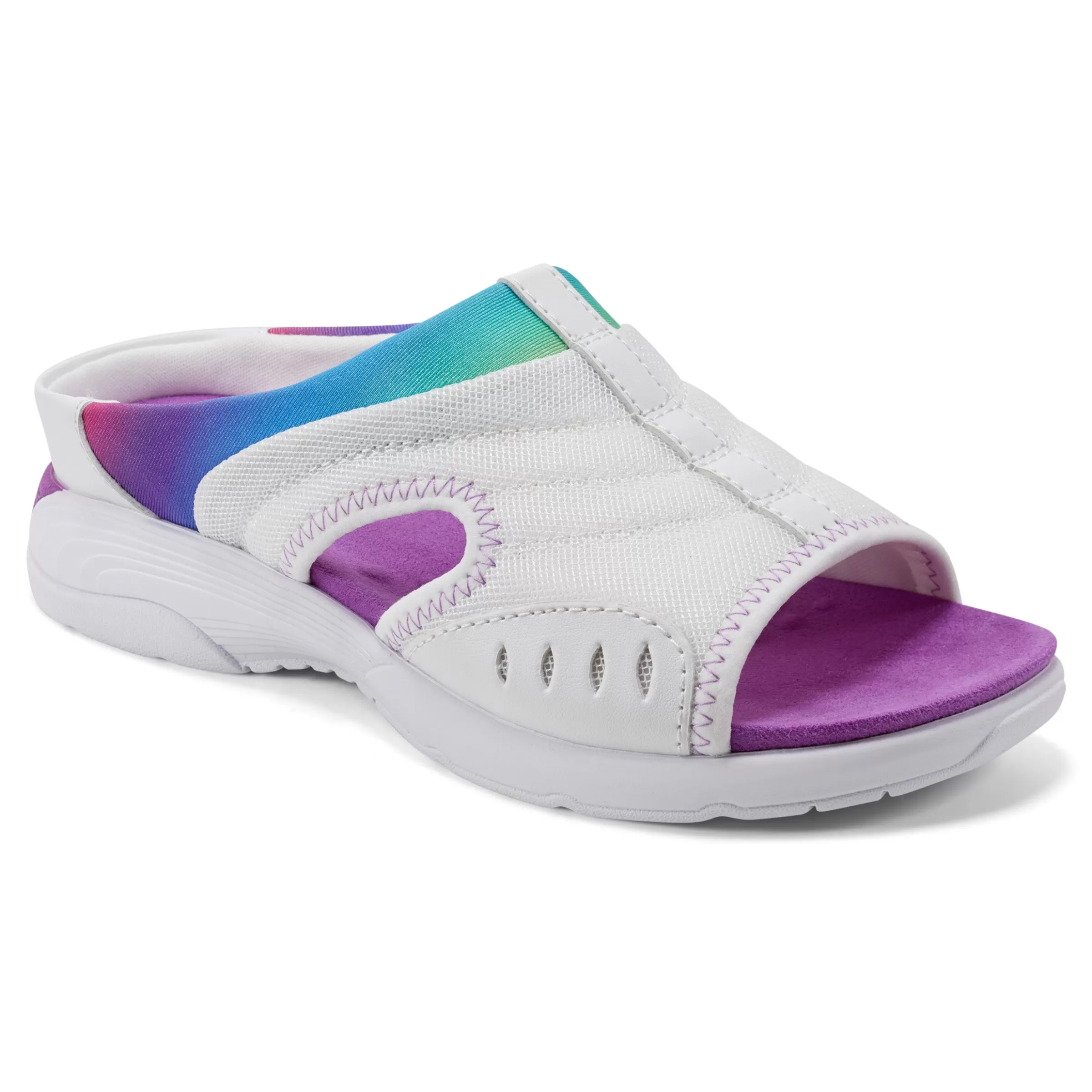 Traciee | Casual-Easy Spirit Traciee Slip On Sandals White/Rainbow