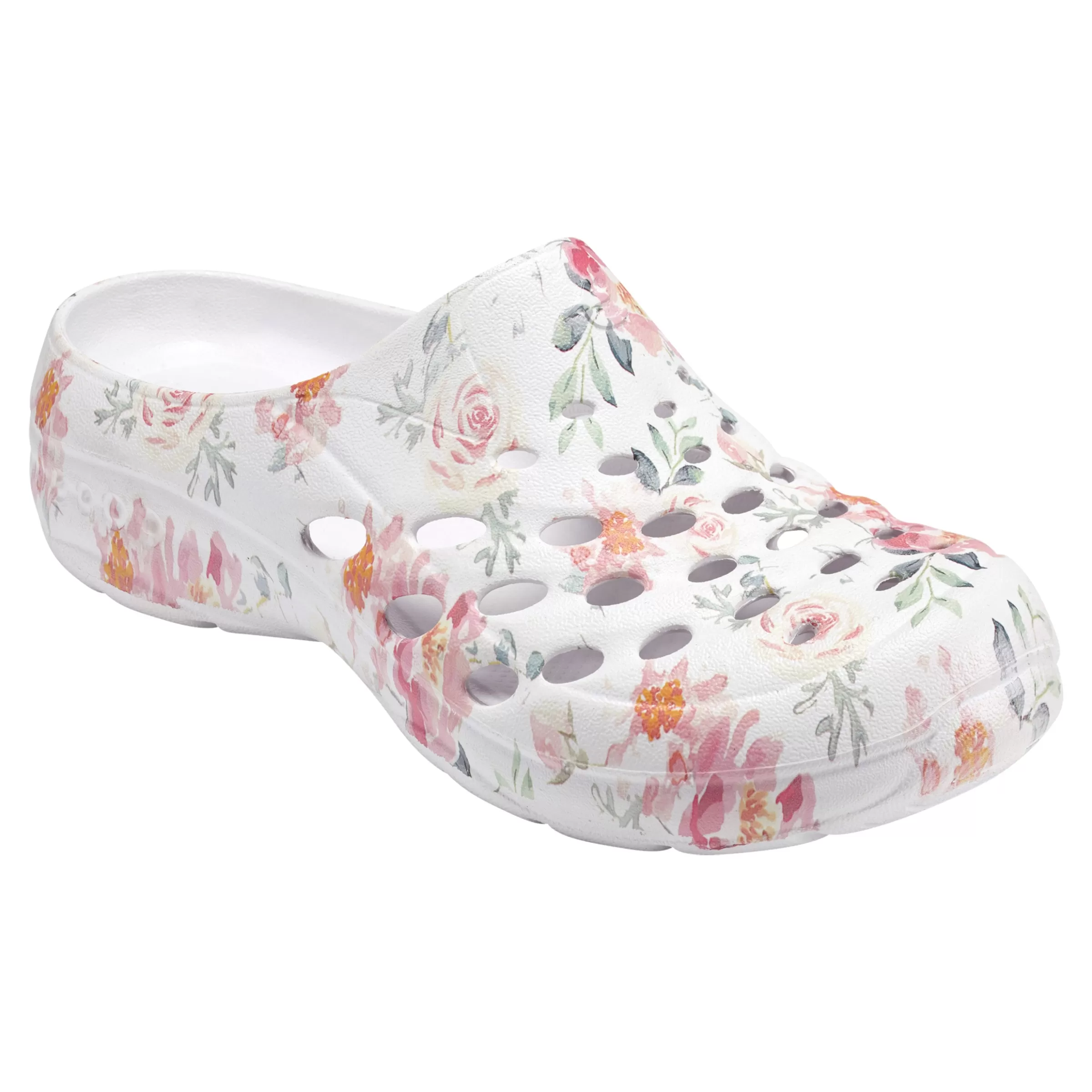 Traveltime Family | Traveltime Clogs-Easy Spirit Travelclog Slip On Mules White Floral