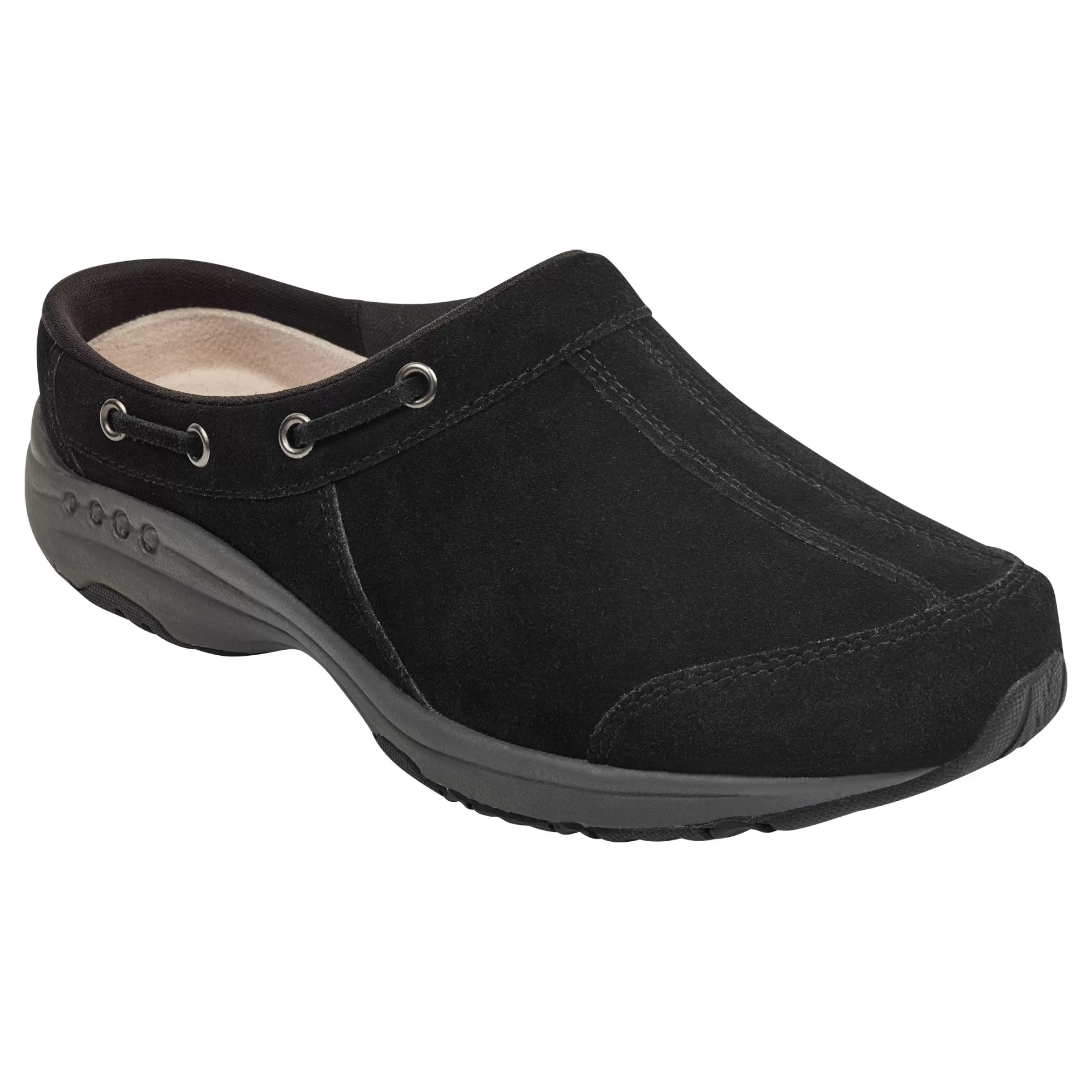 Traveltime Family | Traveltime Clogs-Easy Spirit Travelport Clogs Black Suede