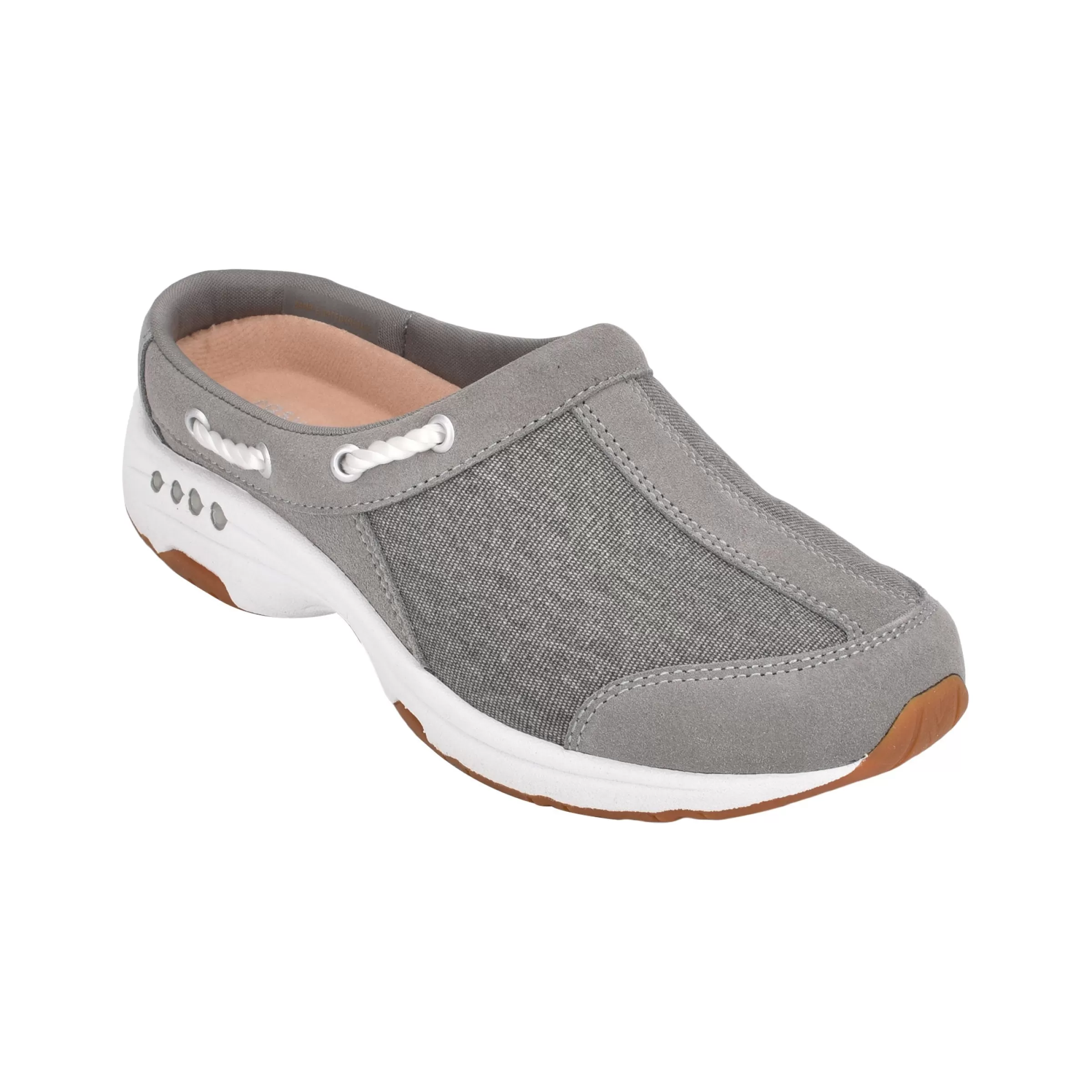 Traveltime Family | Traveltime Clogs-Easy Spirit Travelport Clogs Grey Suede