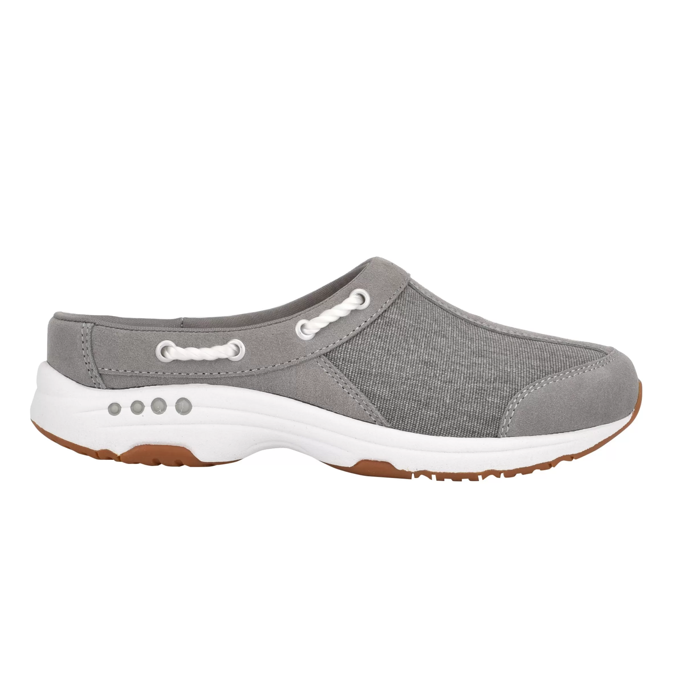 Traveltime Family | Traveltime Clogs-Easy Spirit Travelport Clogs Grey Suede