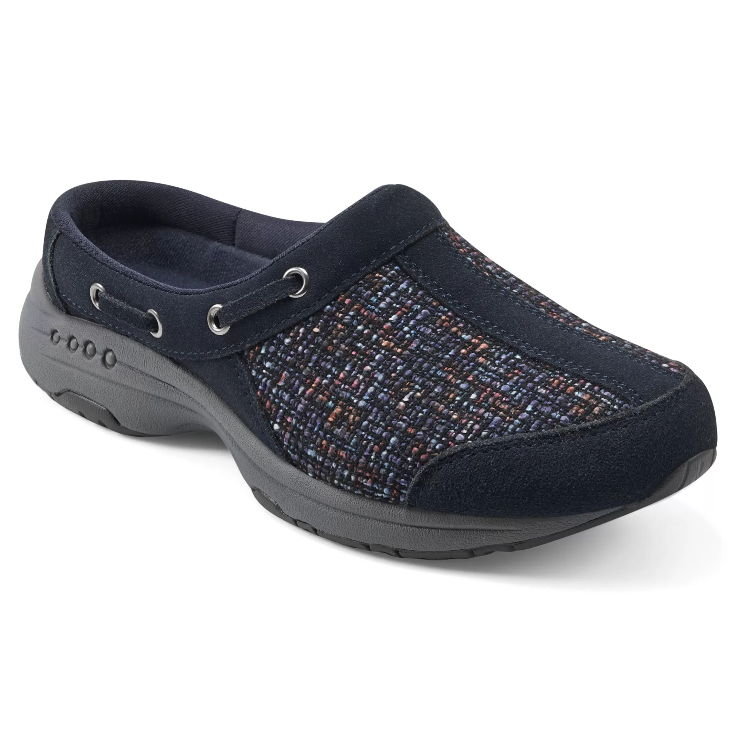 Traveltime Family | Traveltime Clogs-Easy Spirit Travelport Clogs Dark Navy Boucle