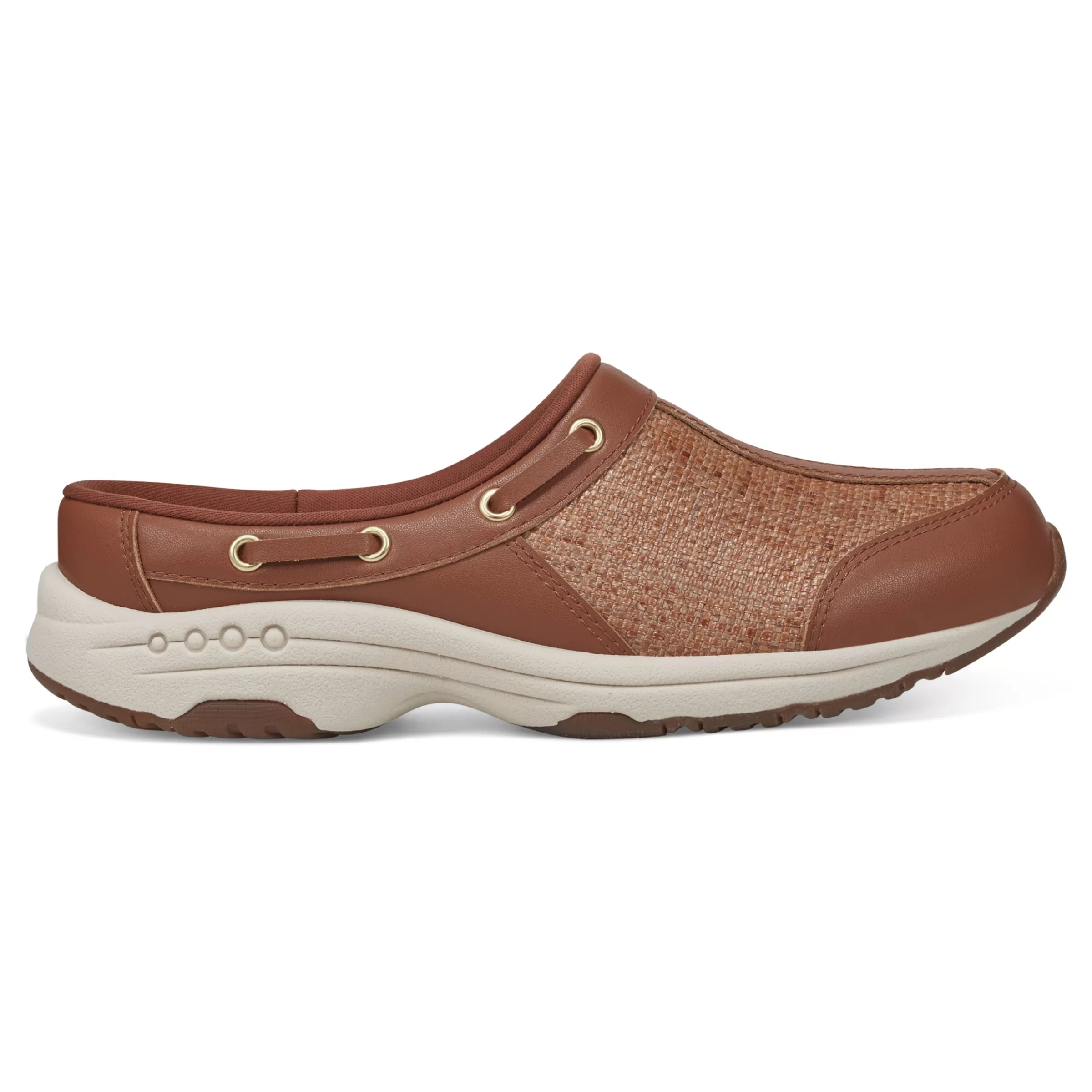 Traveltime Family | Traveltime Clogs-Easy Spirit Travelport Clogs Brown Raffia