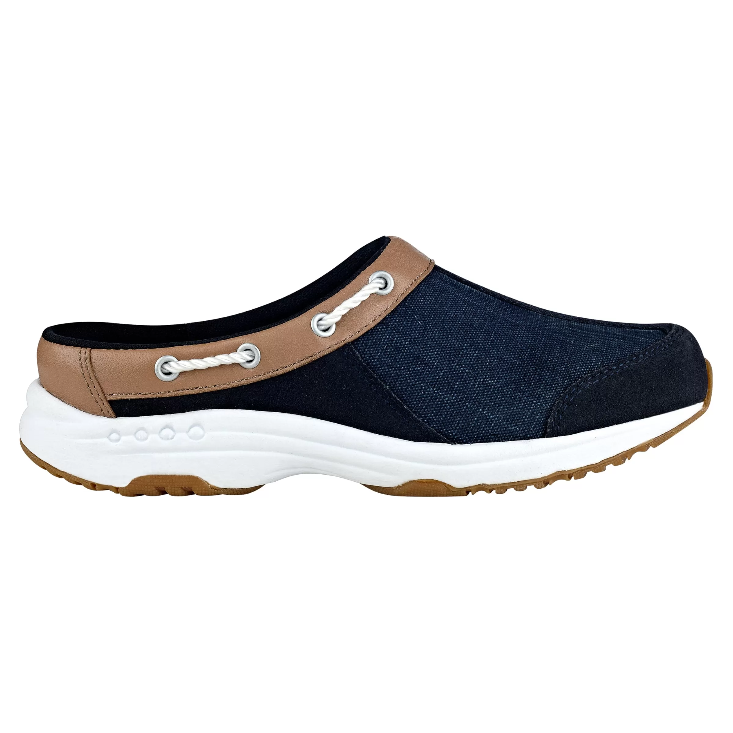 Traveltime Family | Traveltime Clogs-Easy Spirit Travelport Denim Clogs Navy Denim