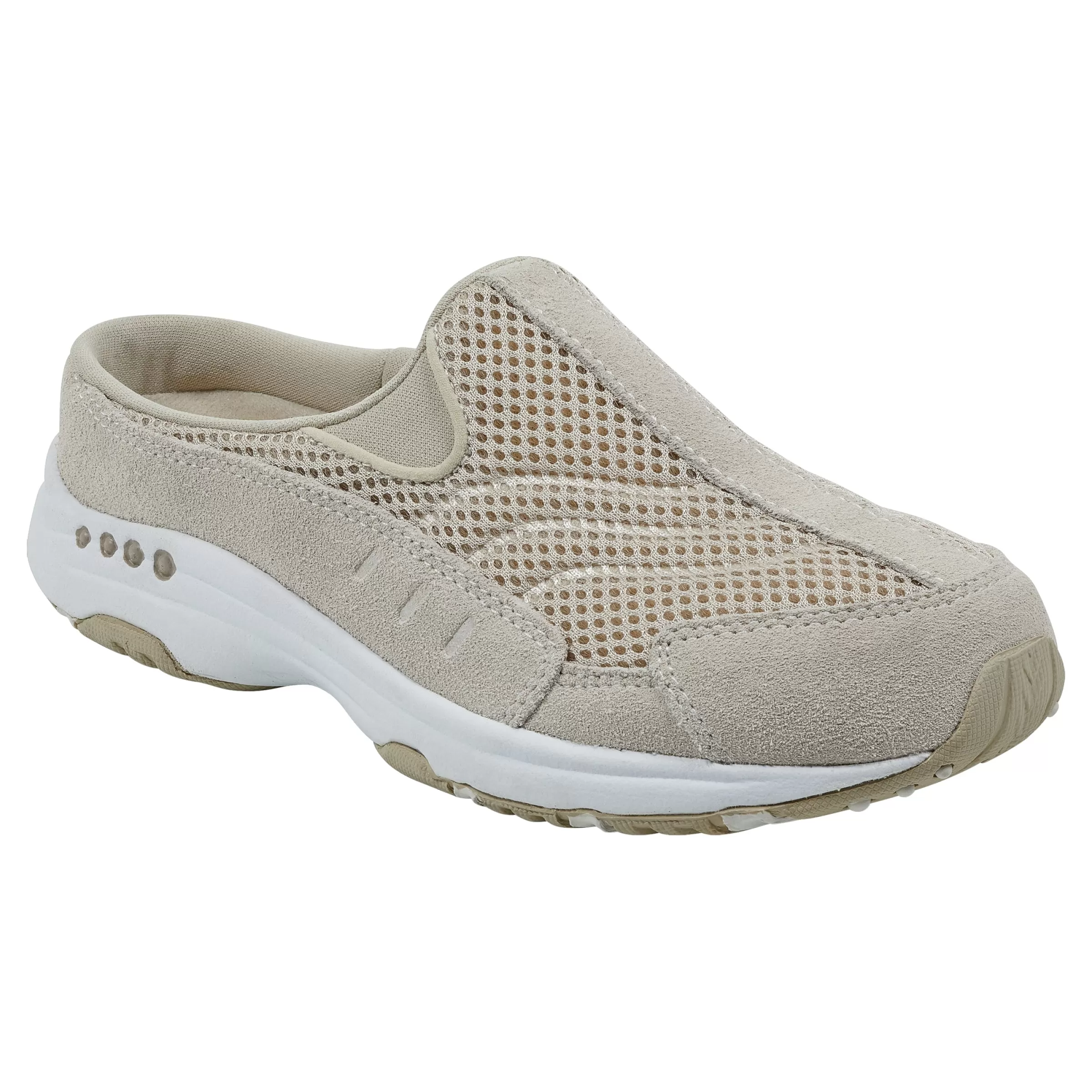 Traveltime Family | Traveltime Clogs-Easy Spirit Traveltime Classic Clogs Woodash White Suede