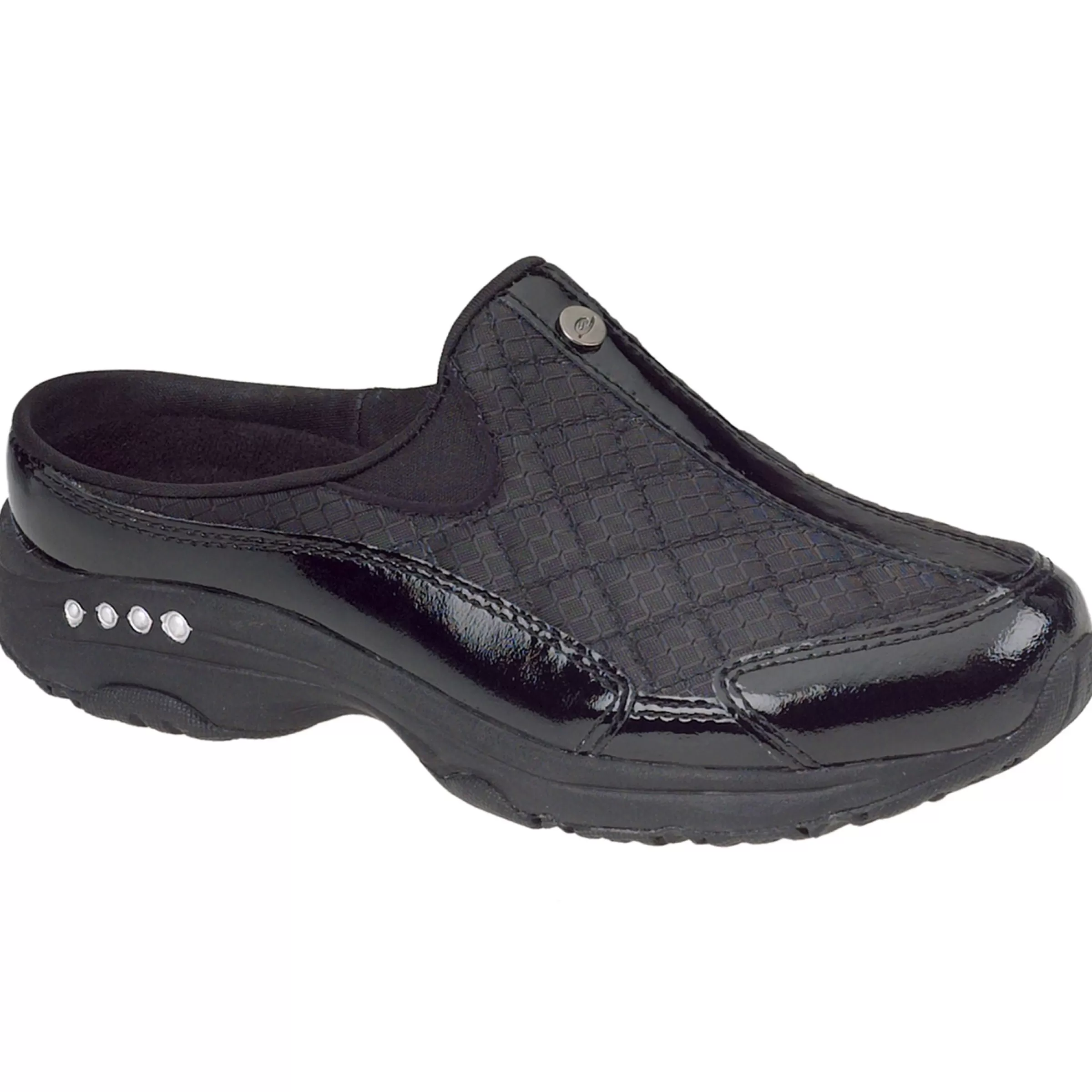 Traveltime Family | Traveltime Clogs-Easy Spirit Traveltime Classic Clogs Black/Silver Patent