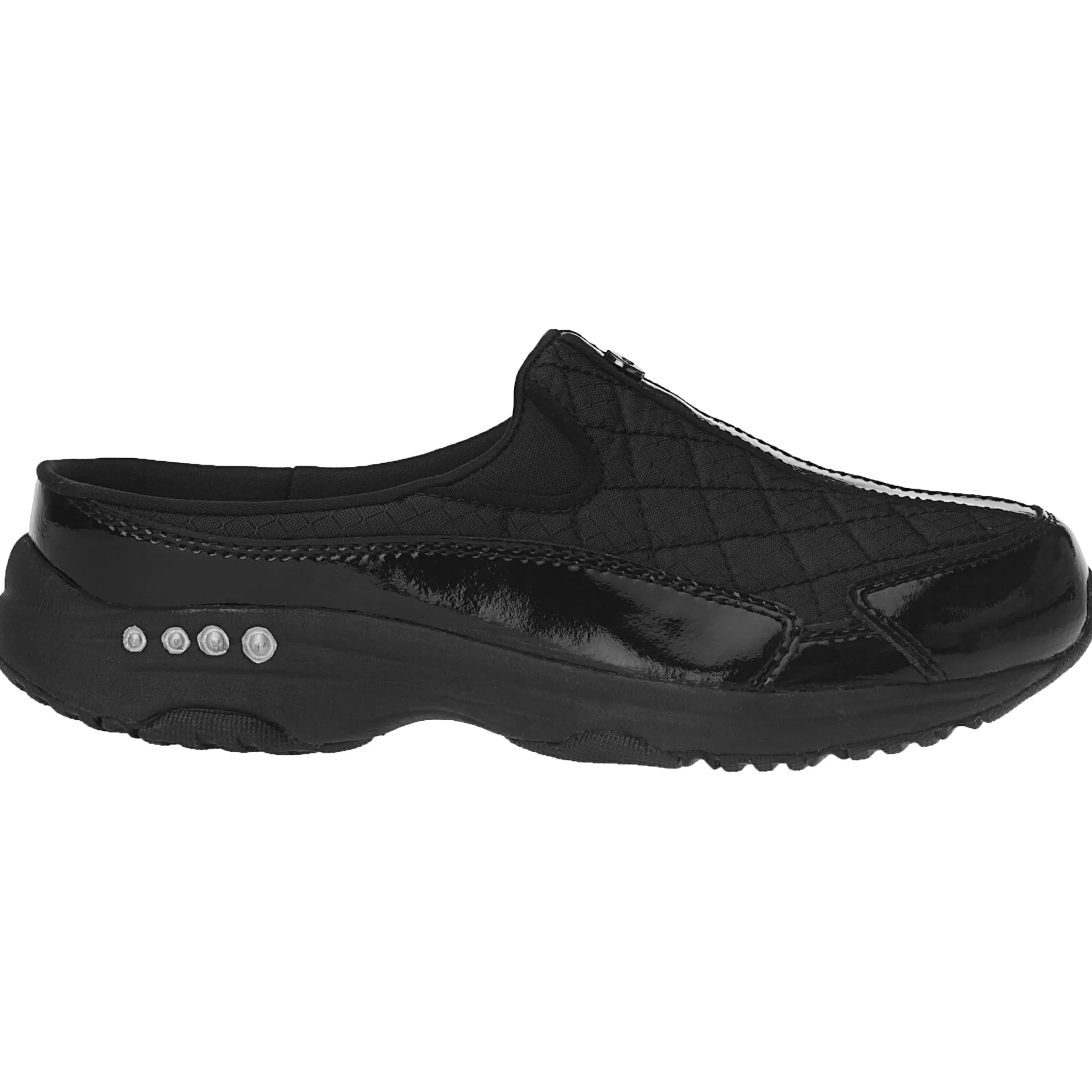 Traveltime Family | Traveltime Clogs-Easy Spirit Traveltime Classic Clogs Black/Silver Patent