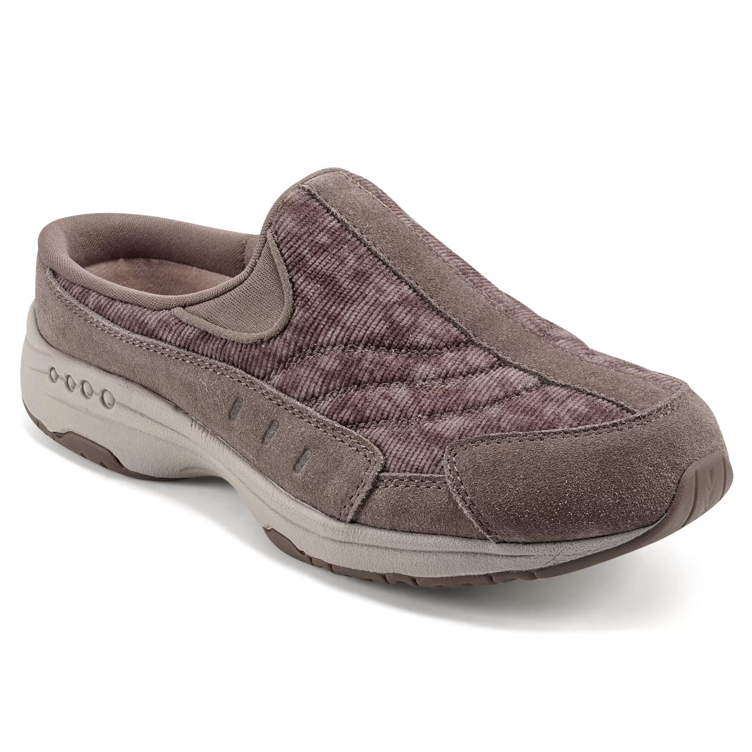 Traveltime Family | Traveltime Clogs-Easy Spirit Traveltime Clogs Taupe Velvet/Corduroy