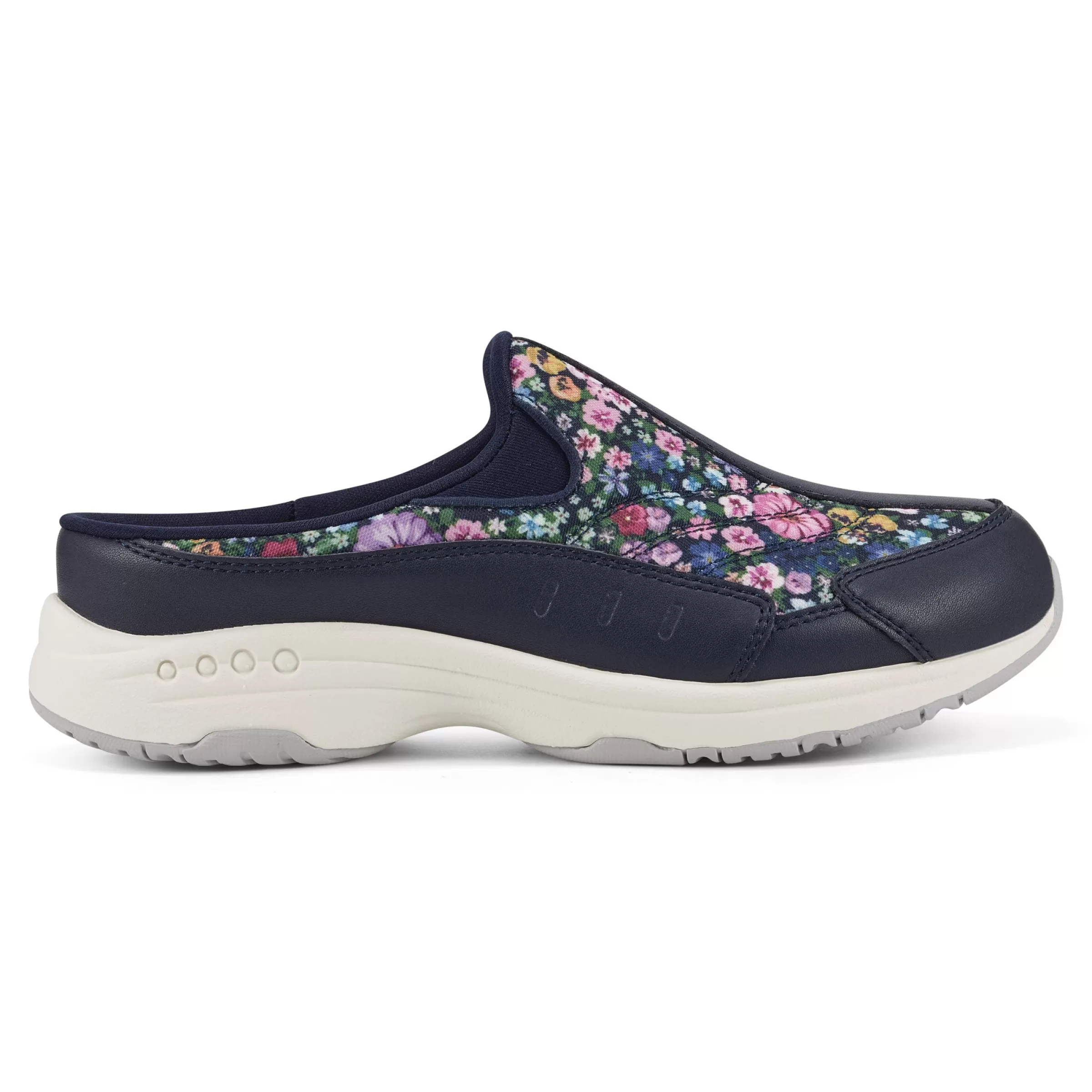 Traveltime Family | Traveltime Clogs-Easy Spirit Traveltime Clogs Navy Ditsy Floral Print