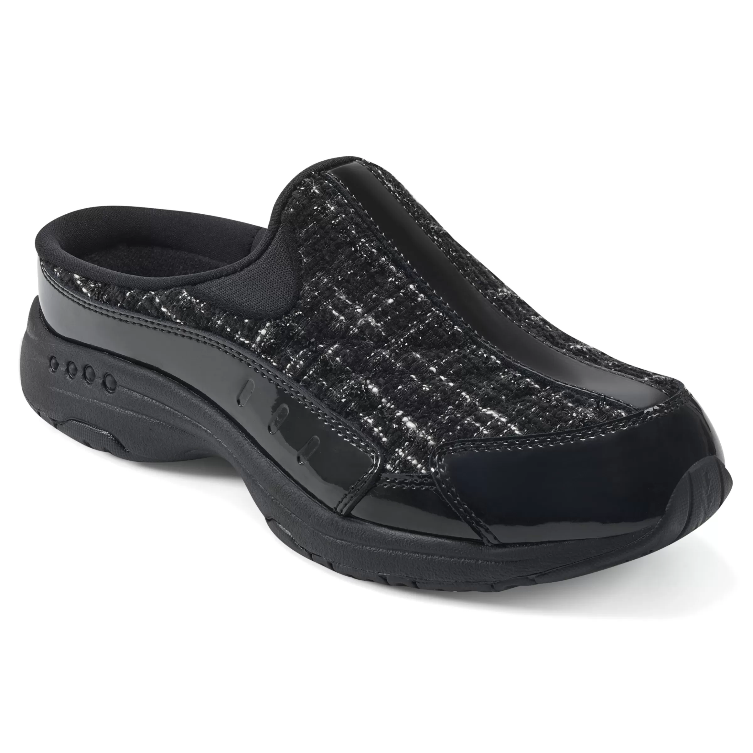 Traveltime Family | Traveltime Clogs-Easy Spirit Traveltime Clogs Black Tweed Multi