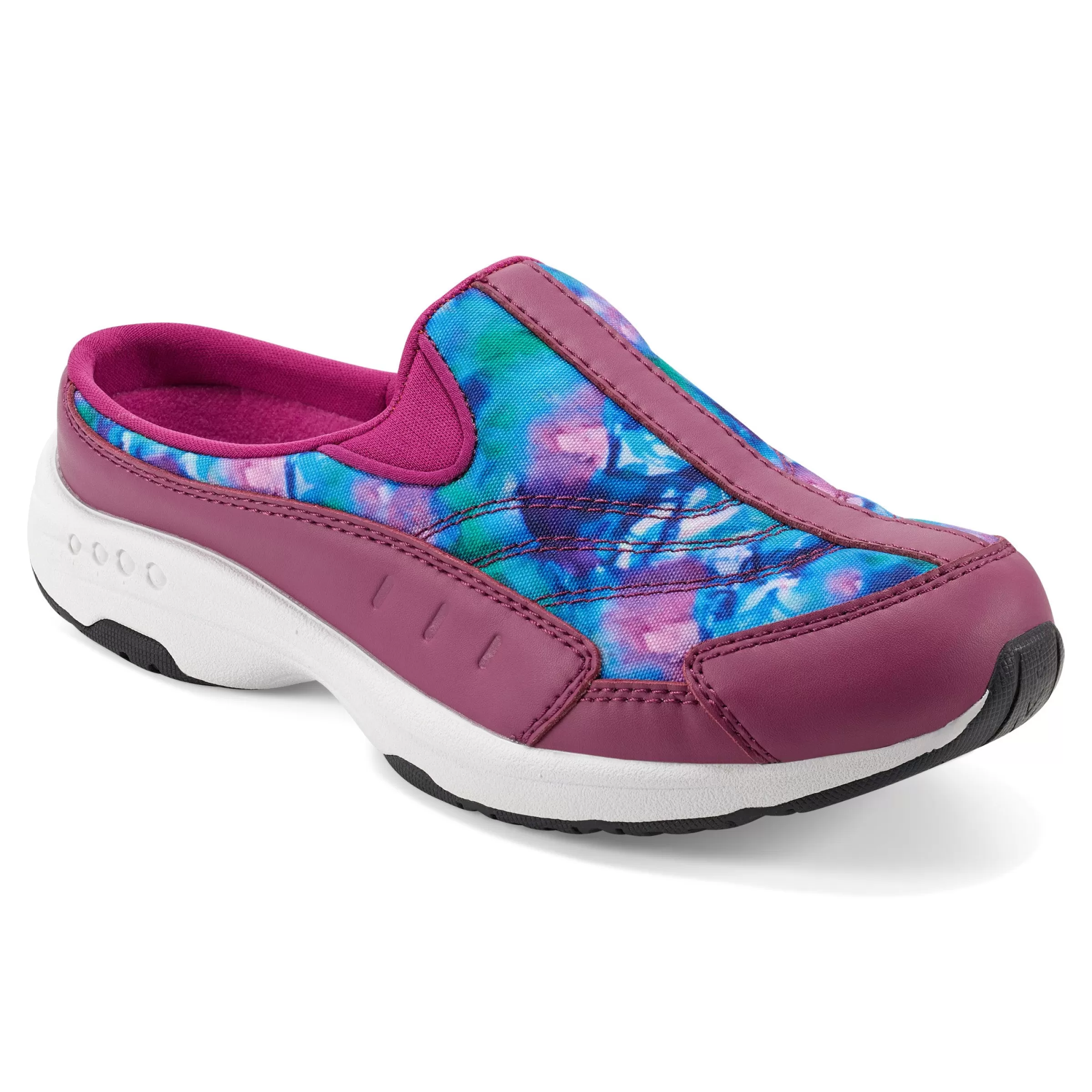 Traveltime Family | Traveltime Clogs-Easy Spirit Traveltime Clogs Fuchsia/Blue Tie Dye