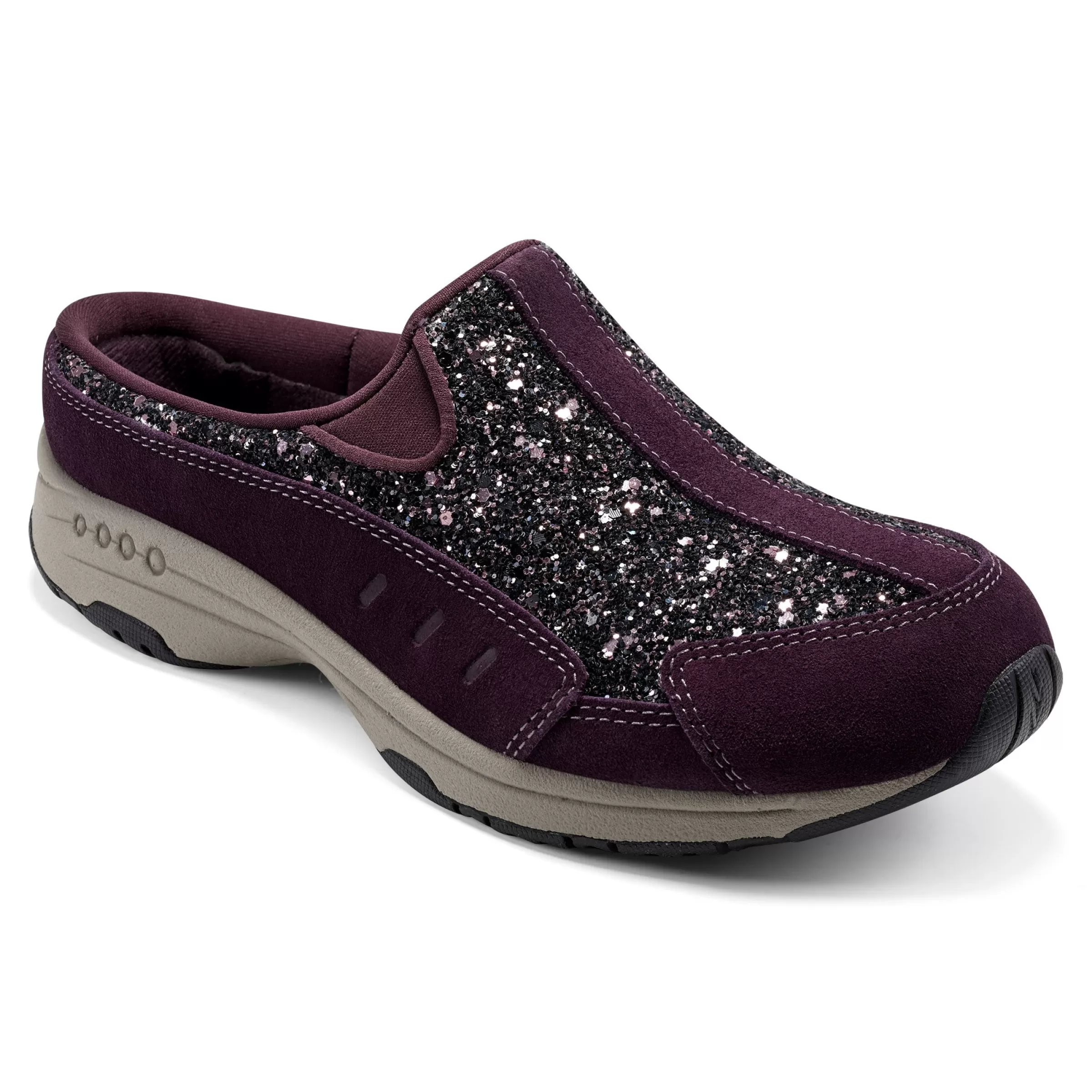 Traveltime Family | Traveltime Clogs-Easy Spirit Traveltime Clogs Red Wine Glitter