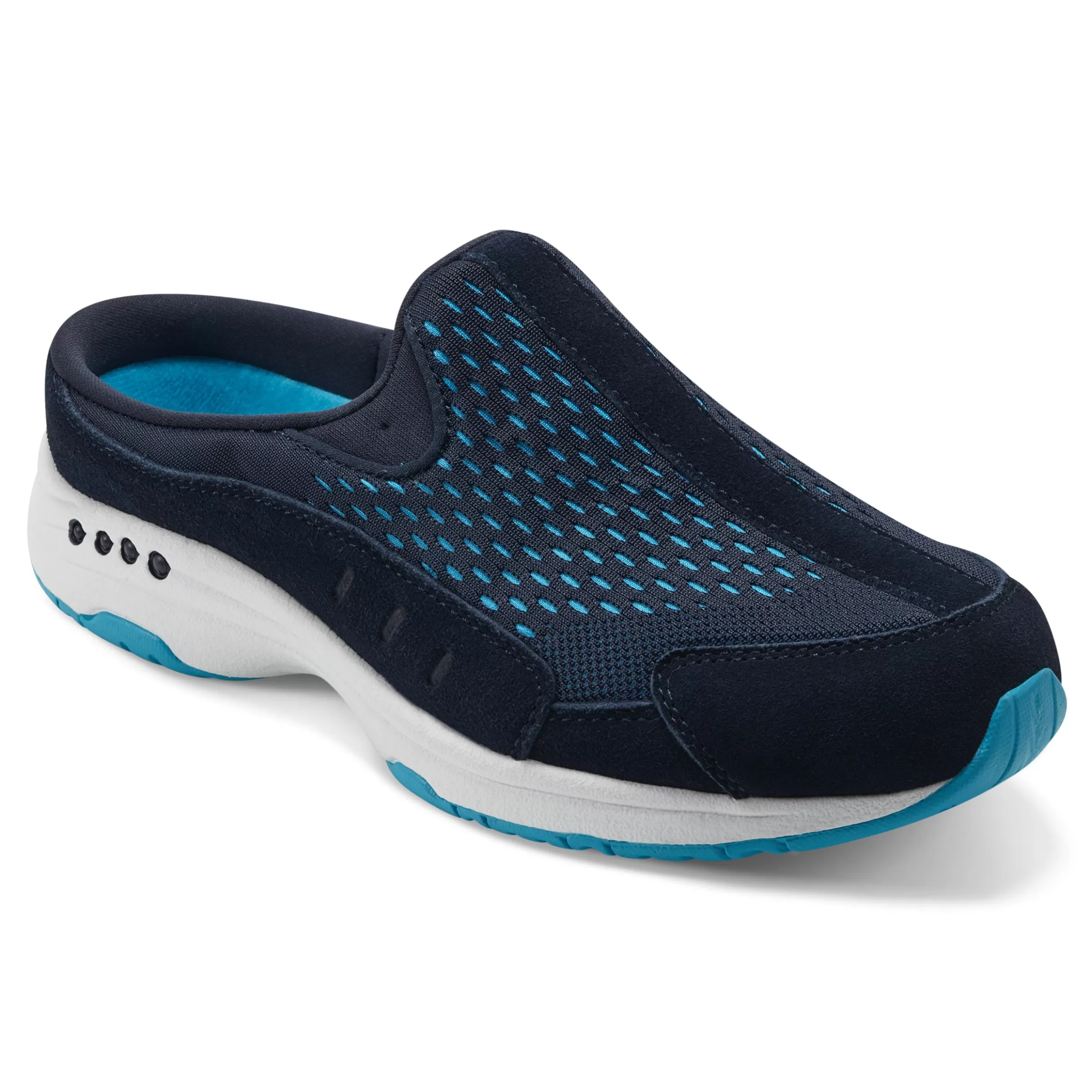 Traveltime Family | Traveltime Clogs-Easy Spirit Traveltime Clogs Blue Iris Mesh