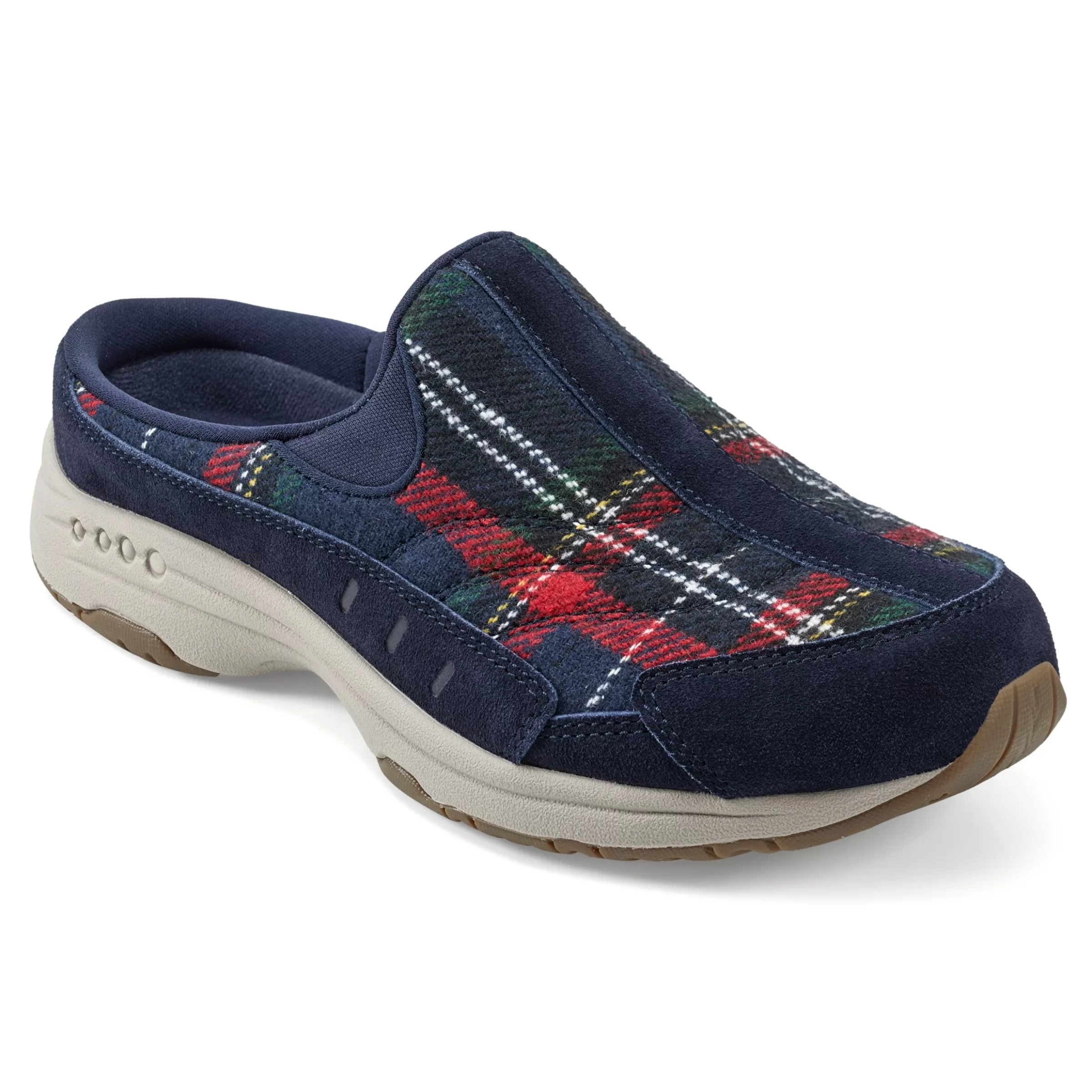 Traveltime Family | Traveltime Clogs-Easy Spirit Traveltime Clogs Navy Plaid