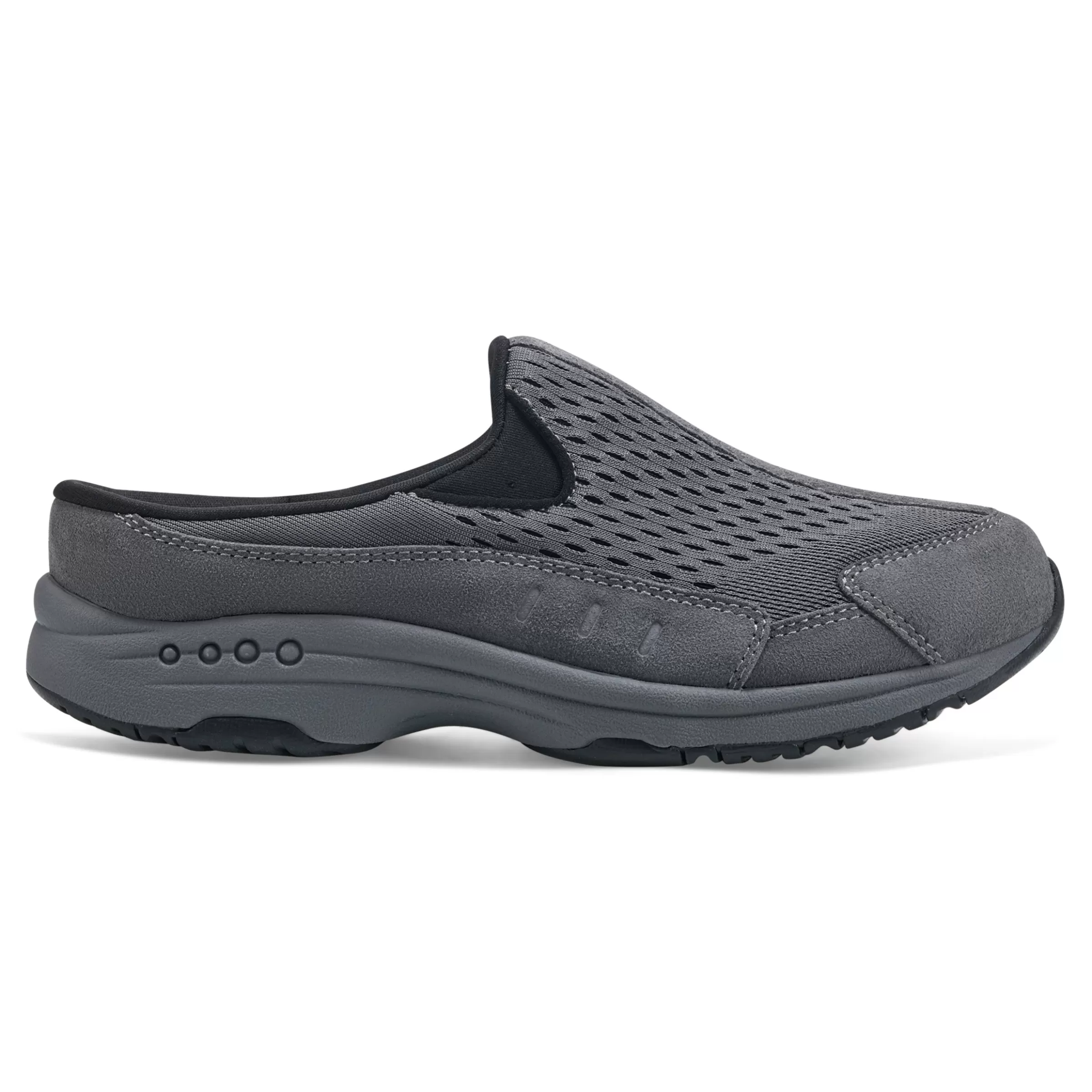 Traveltime Family | Traveltime Clogs-Easy Spirit Traveltime Clogs Dark Grey Mesh