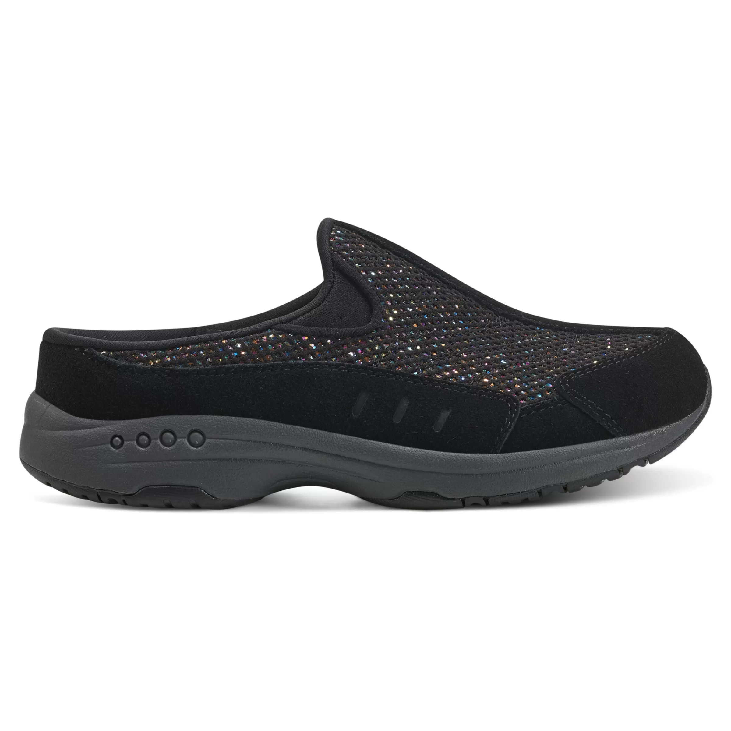 Traveltime Family | Traveltime Clogs-Easy Spirit Traveltime Clogs Black Glitter multi