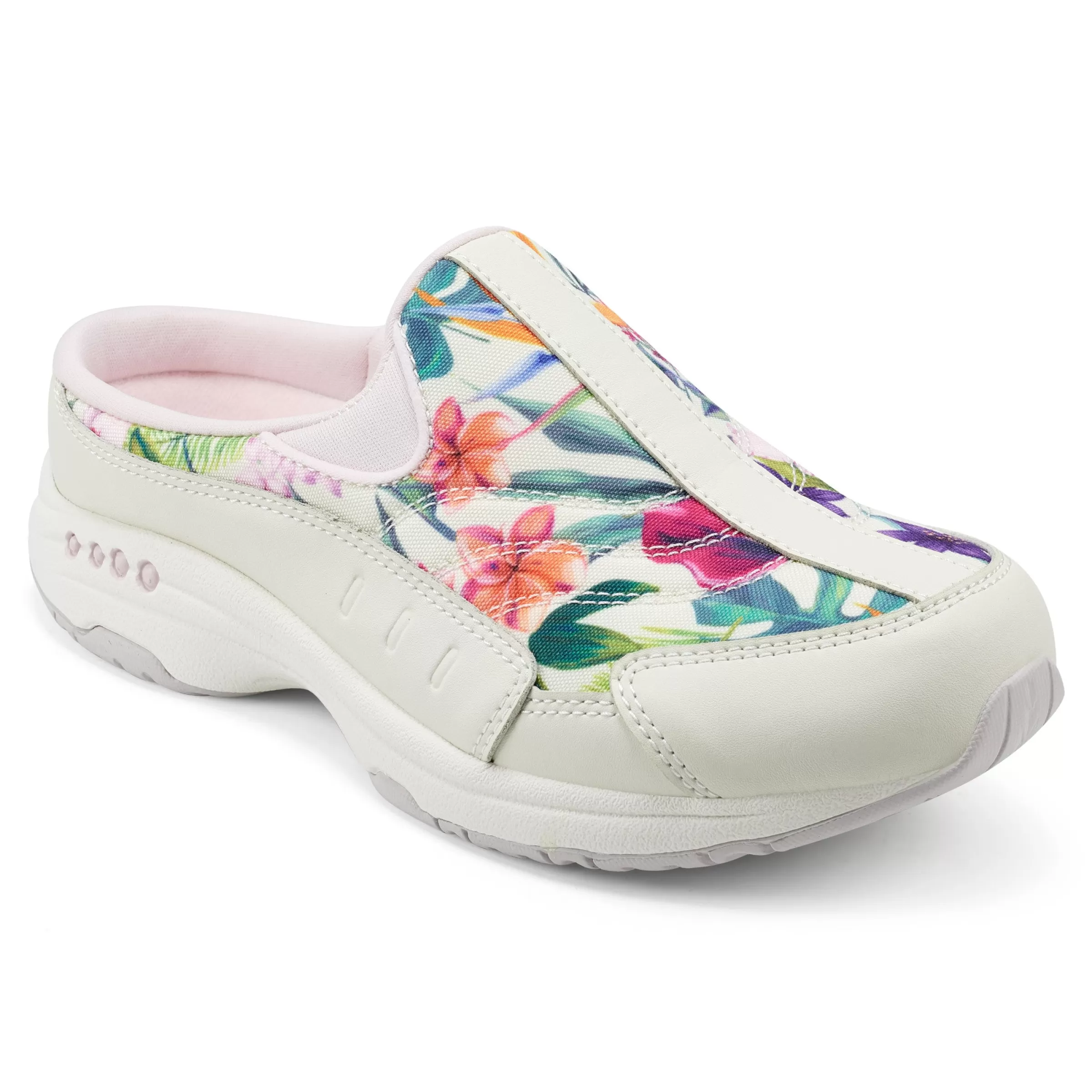 Traveltime Family | Traveltime Clogs-Easy Spirit Traveltime Clogs Ivory Palm Print