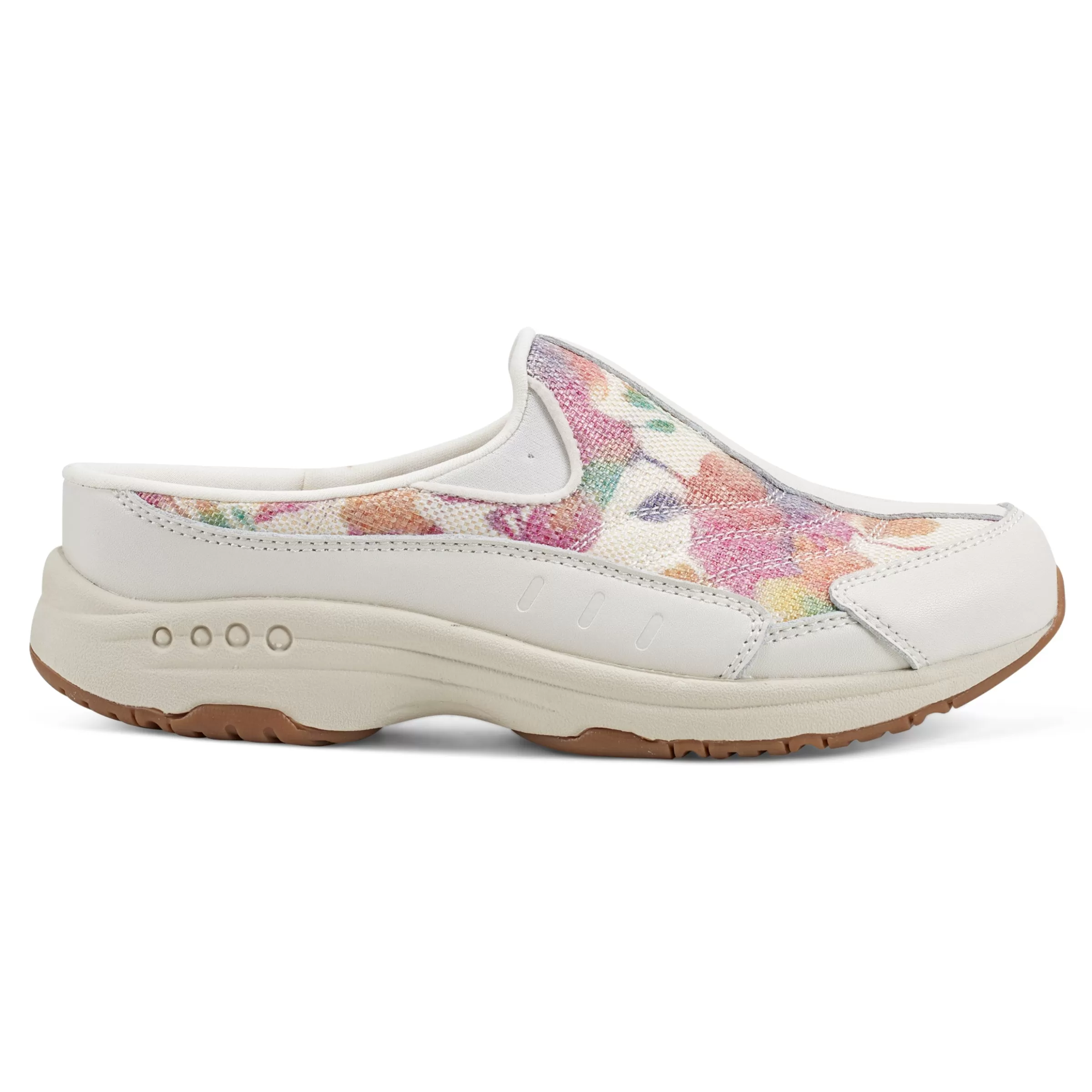 Traveltime Family | Traveltime Clogs-Easy Spirit Traveltime Clogs White Floral Raffia