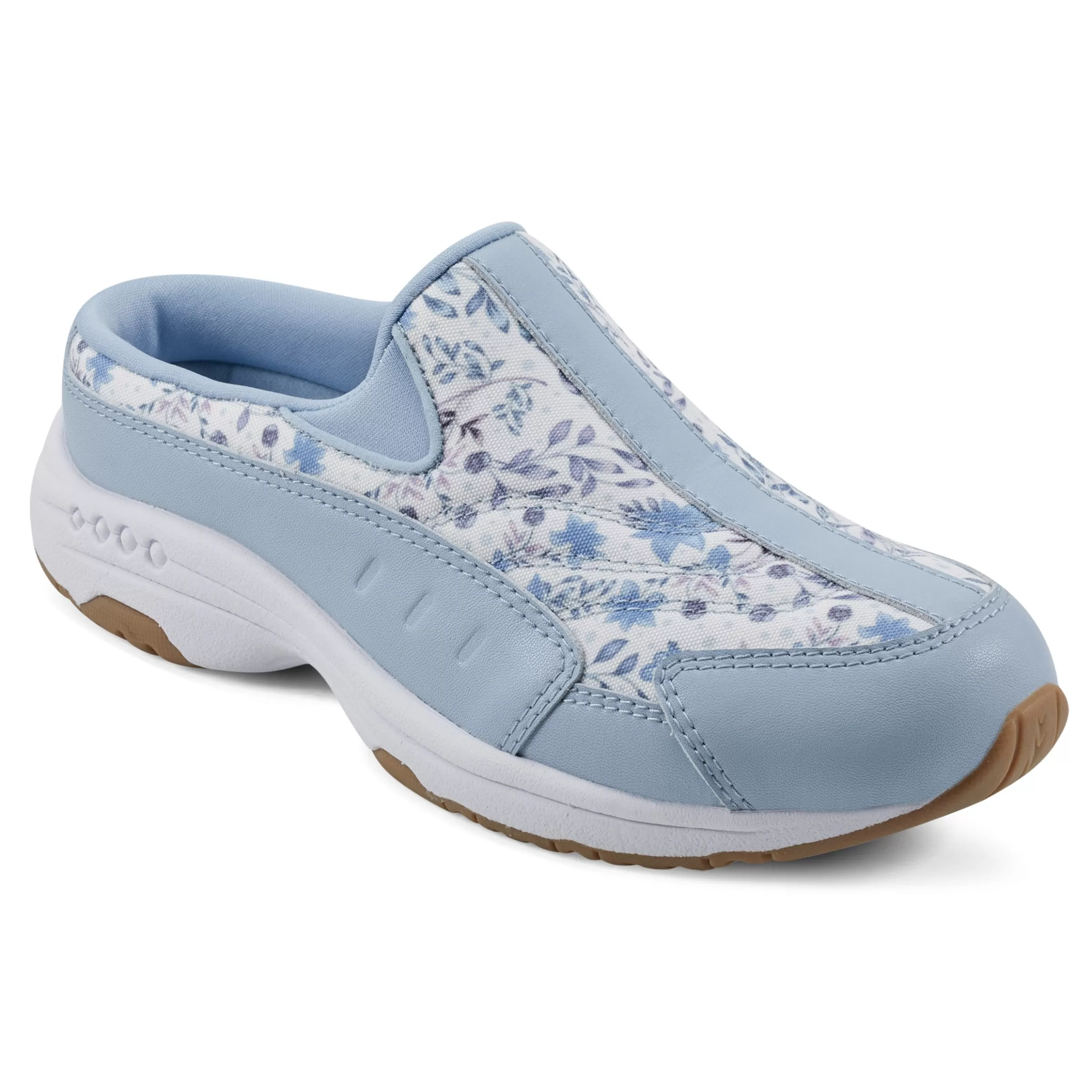 Traveltime Family | Traveltime Clogs-Easy Spirit Traveltime Clogs Light Blue Prairie Floral