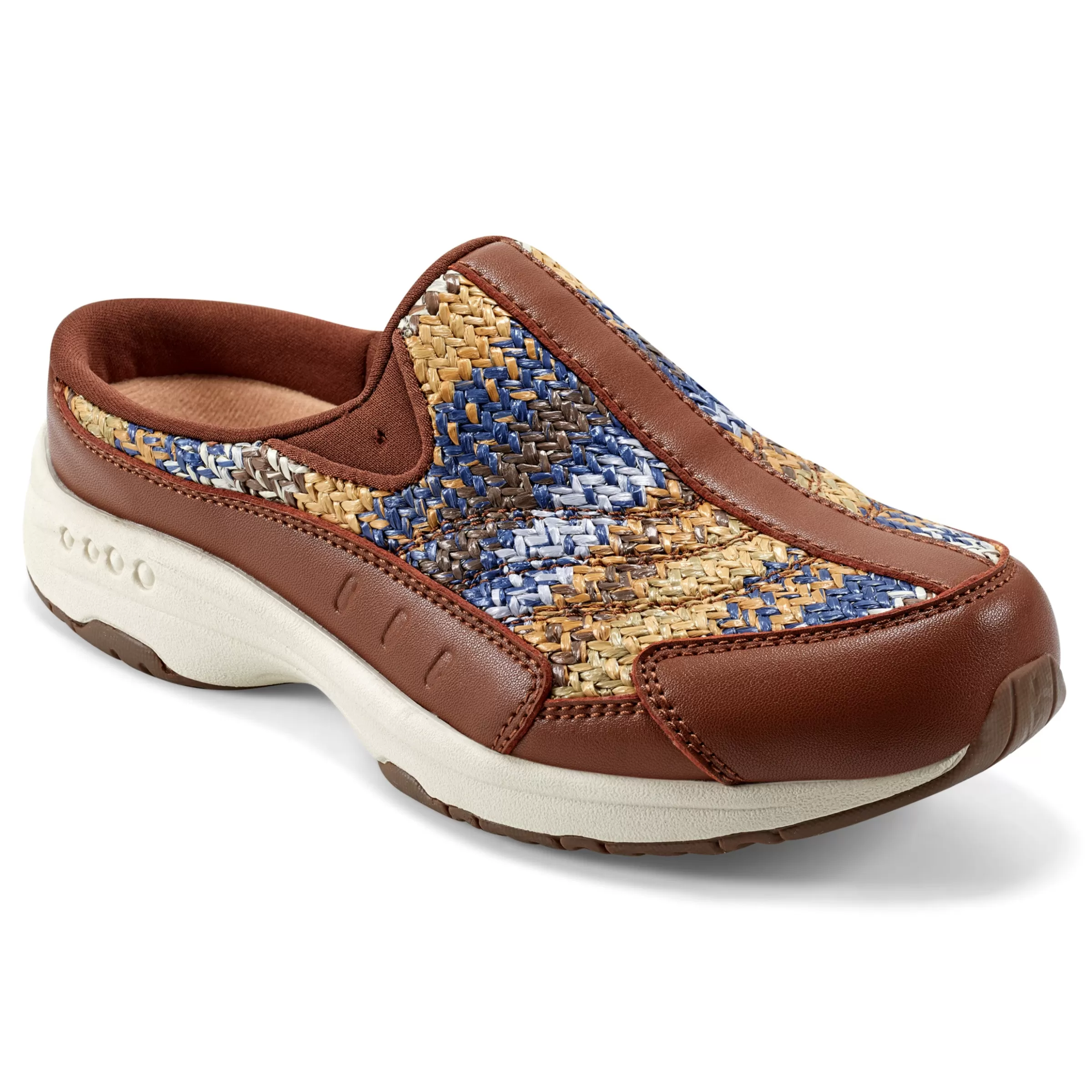 Traveltime Family | Traveltime Clogs-Easy Spirit Traveltime Clogs Brown Raffia Multi