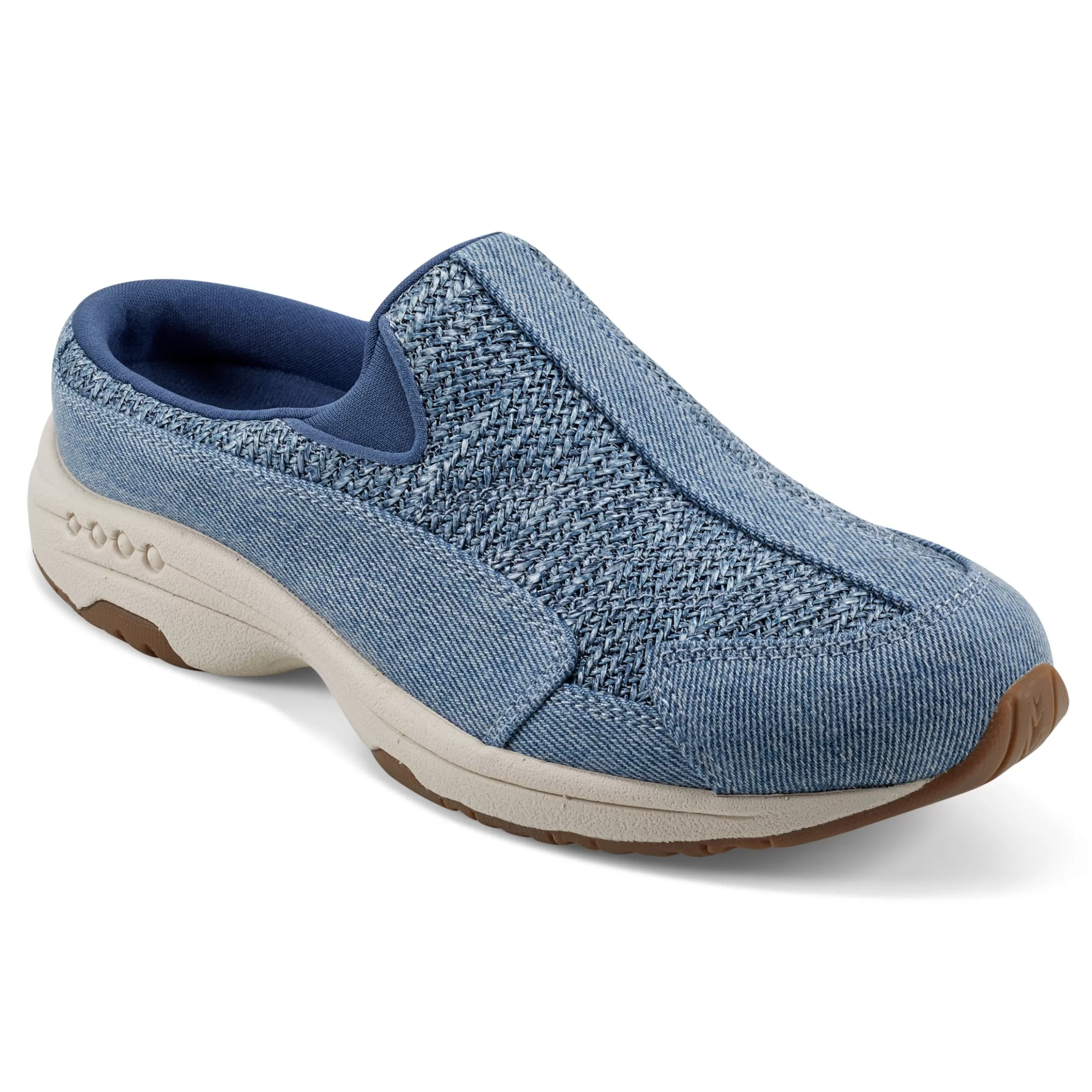 Traveltime Family | Traveltime Clogs-Easy Spirit Traveltime Clogs Denim Raffia