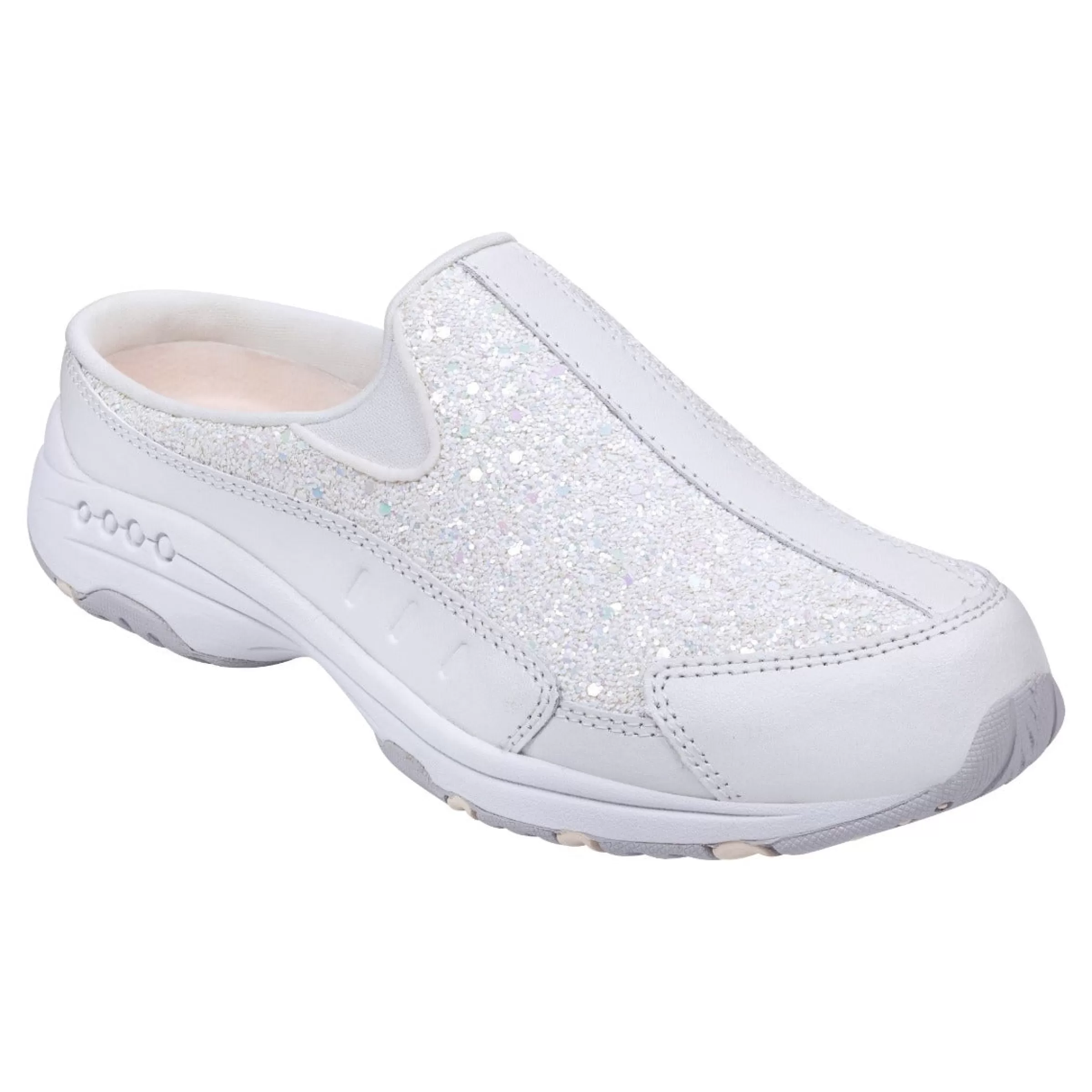 Traveltime Family | Traveltime Clogs-Easy Spirit Traveltime Clogs White Sparkle