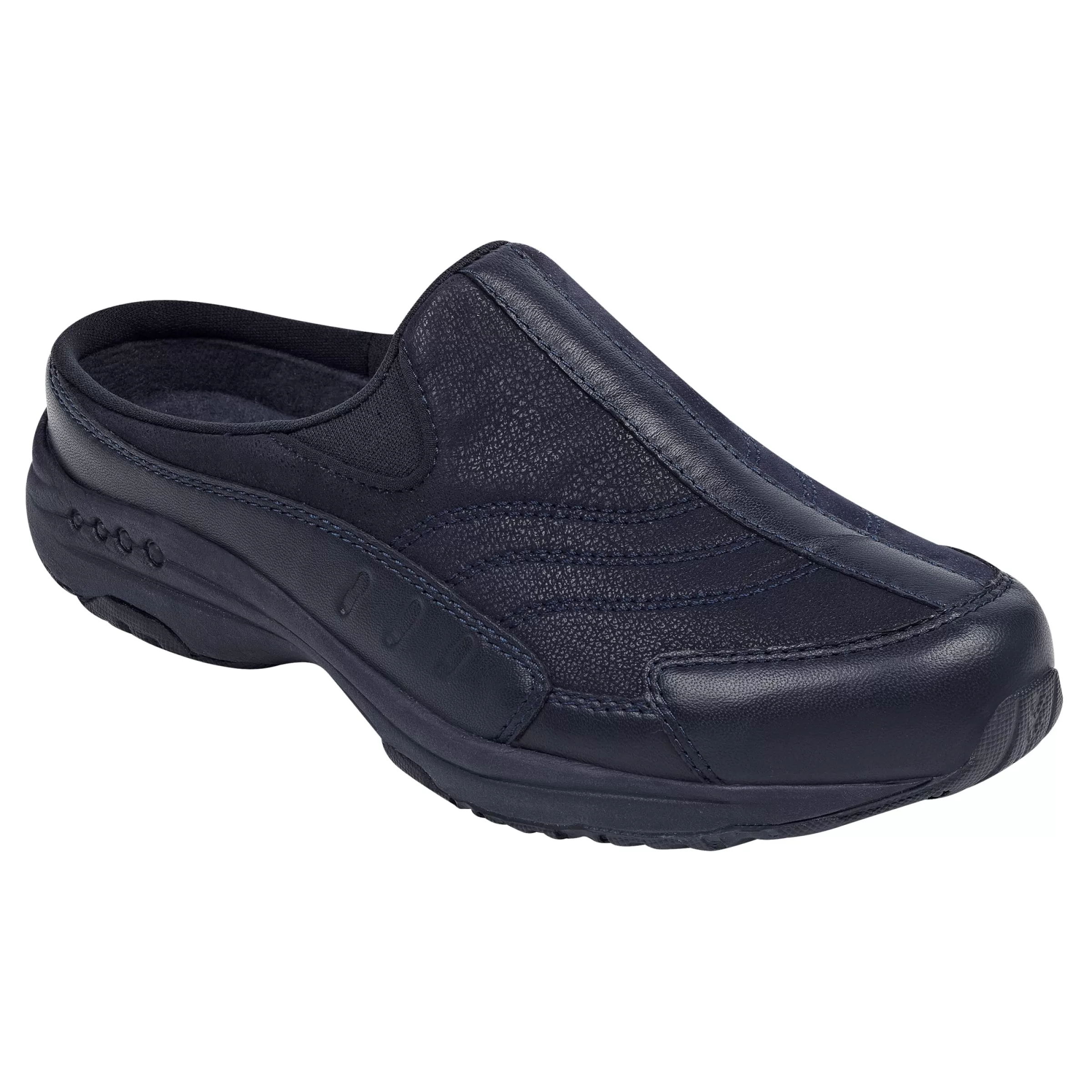 Traveltime Family | Traveltime Clogs-Easy Spirit Traveltime Leather Clogs Navy Leather