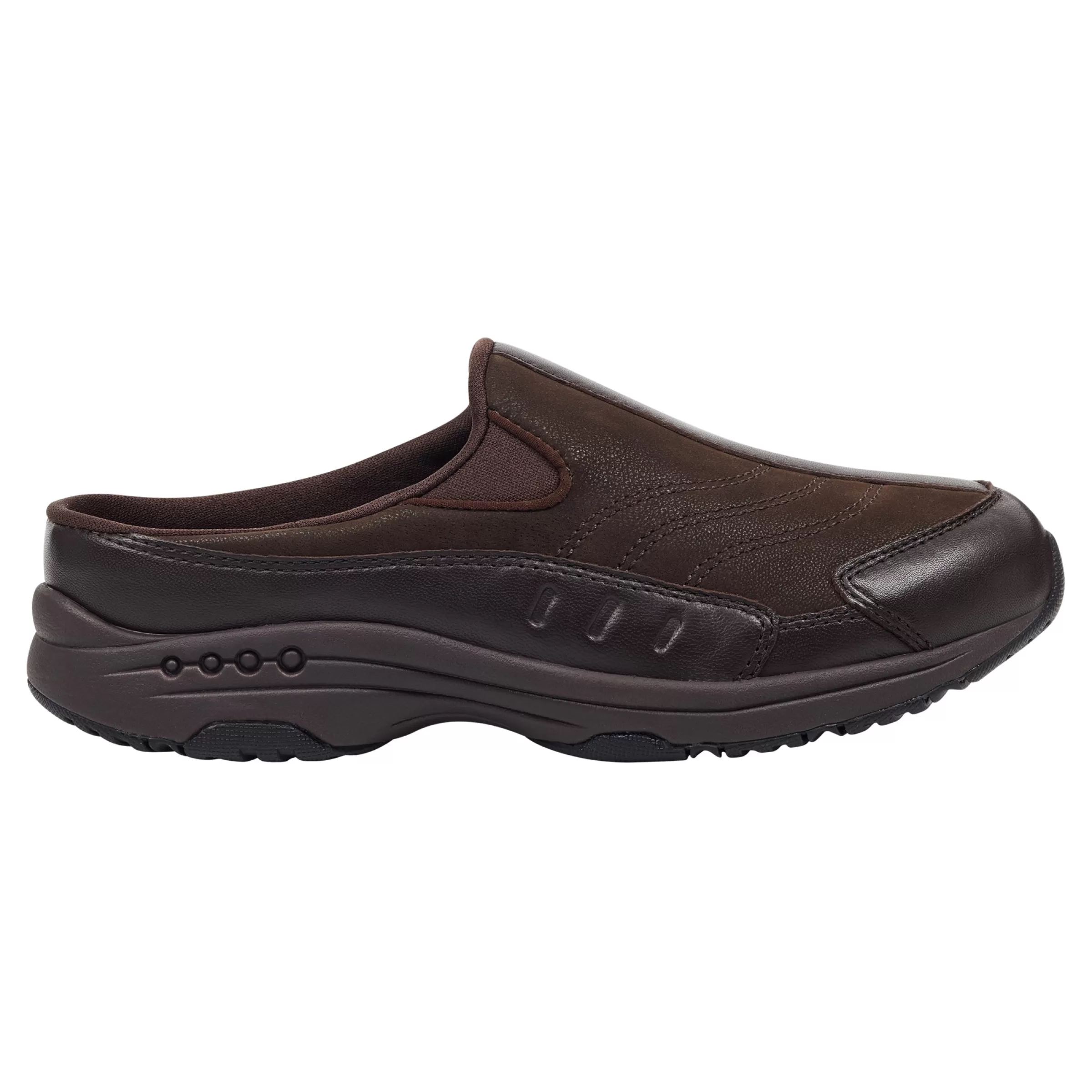 Traveltime Family | Traveltime Clogs-Easy Spirit Traveltime Leather Clogs Chocolate Leather