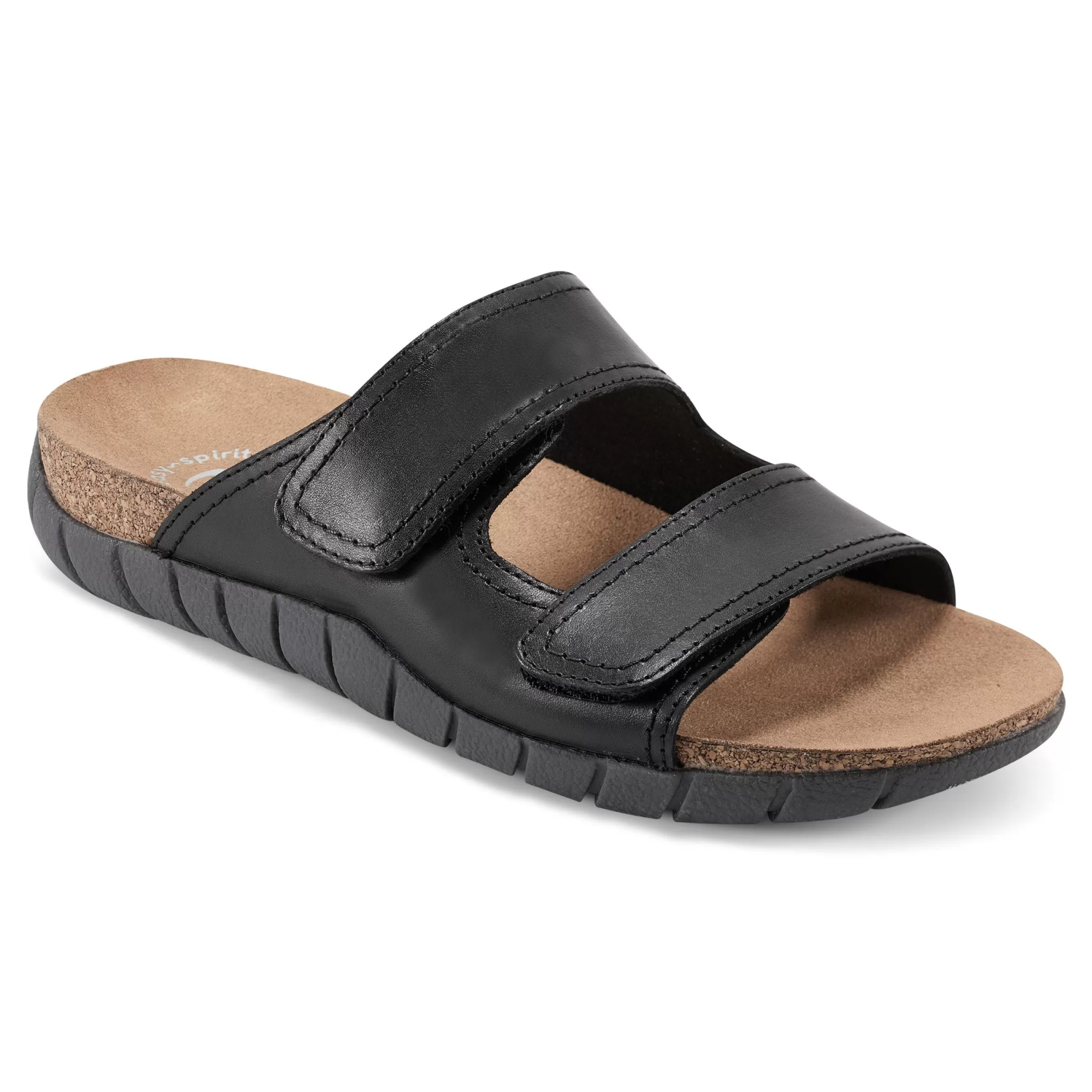 Casual | Flats-Easy Spirit Trooper Casual Sandals Black