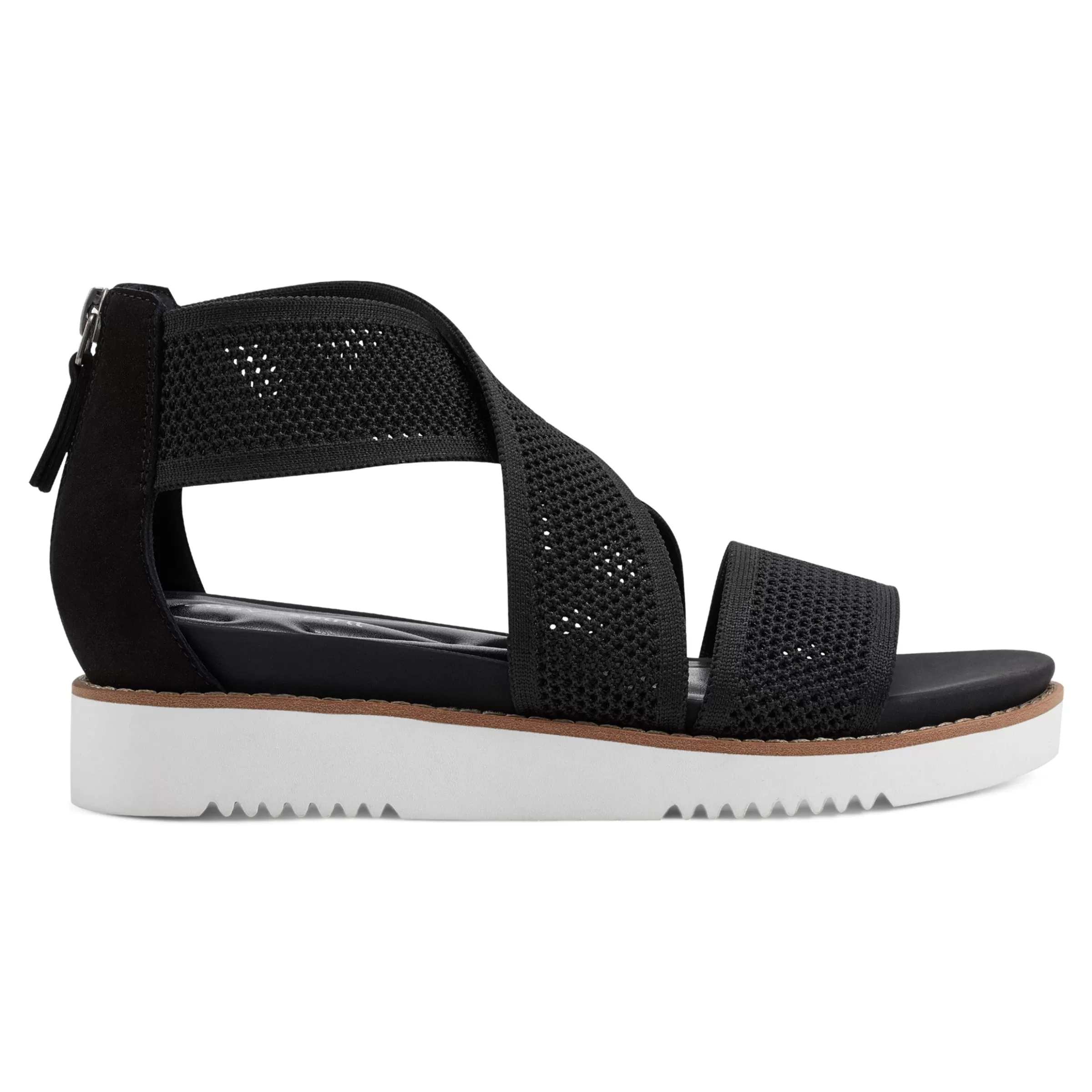 Casual | Flats-Easy Spirit Wander Flat Sandals Black Knit