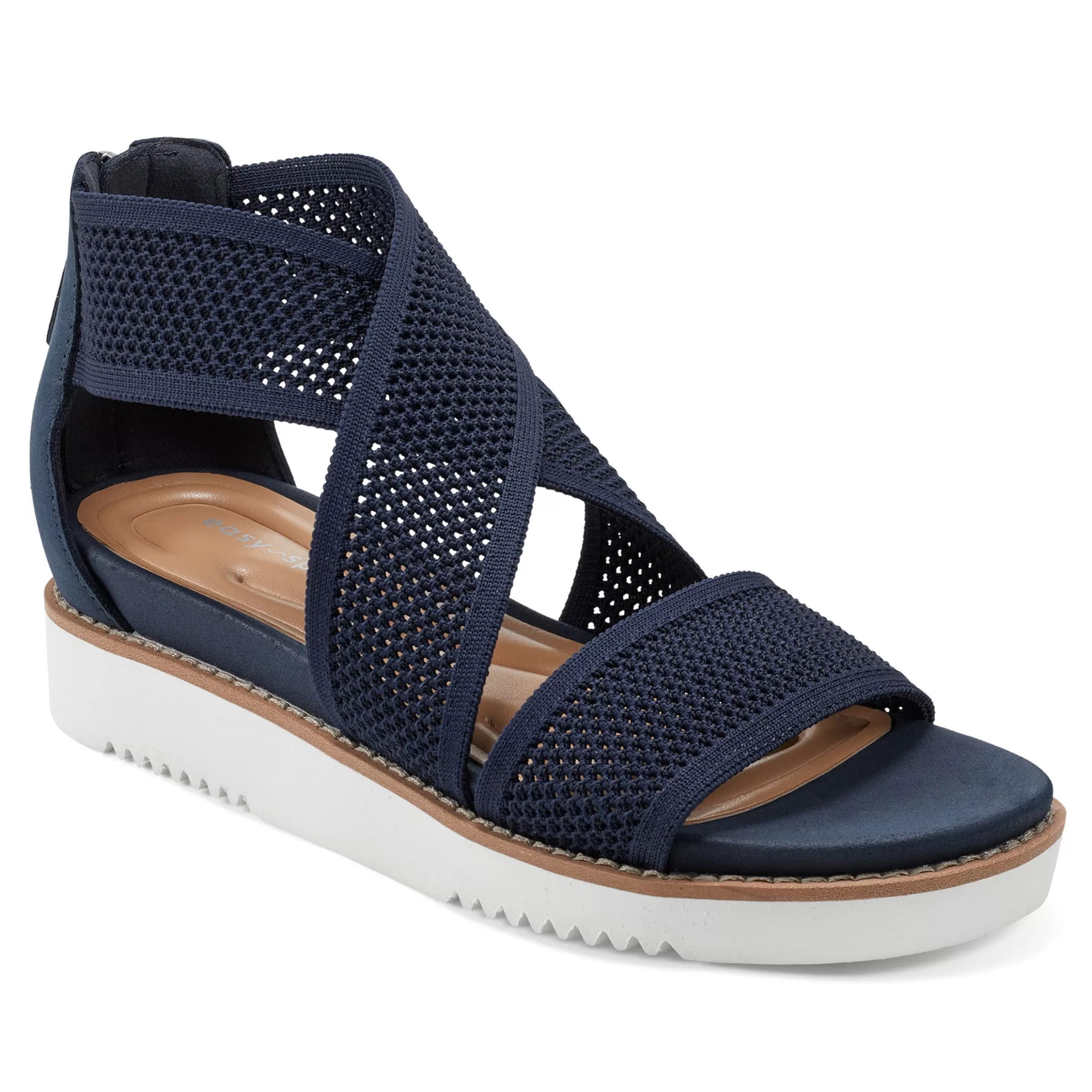 Casual | Flats-Easy Spirit Wander Flat Sandals Navy Knit